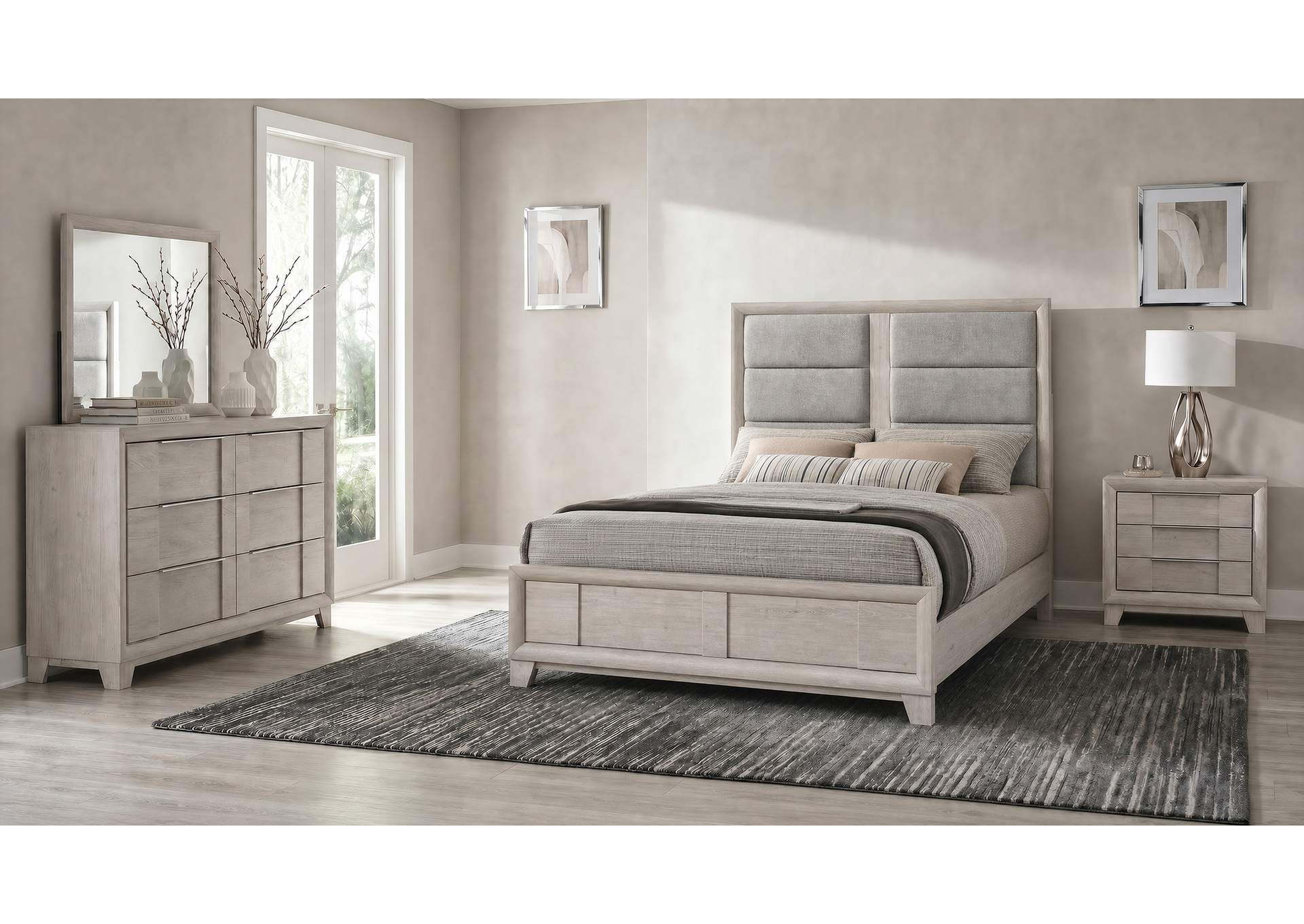 Farre 4-piece Queen Bedroom Set Washed Grey image 1