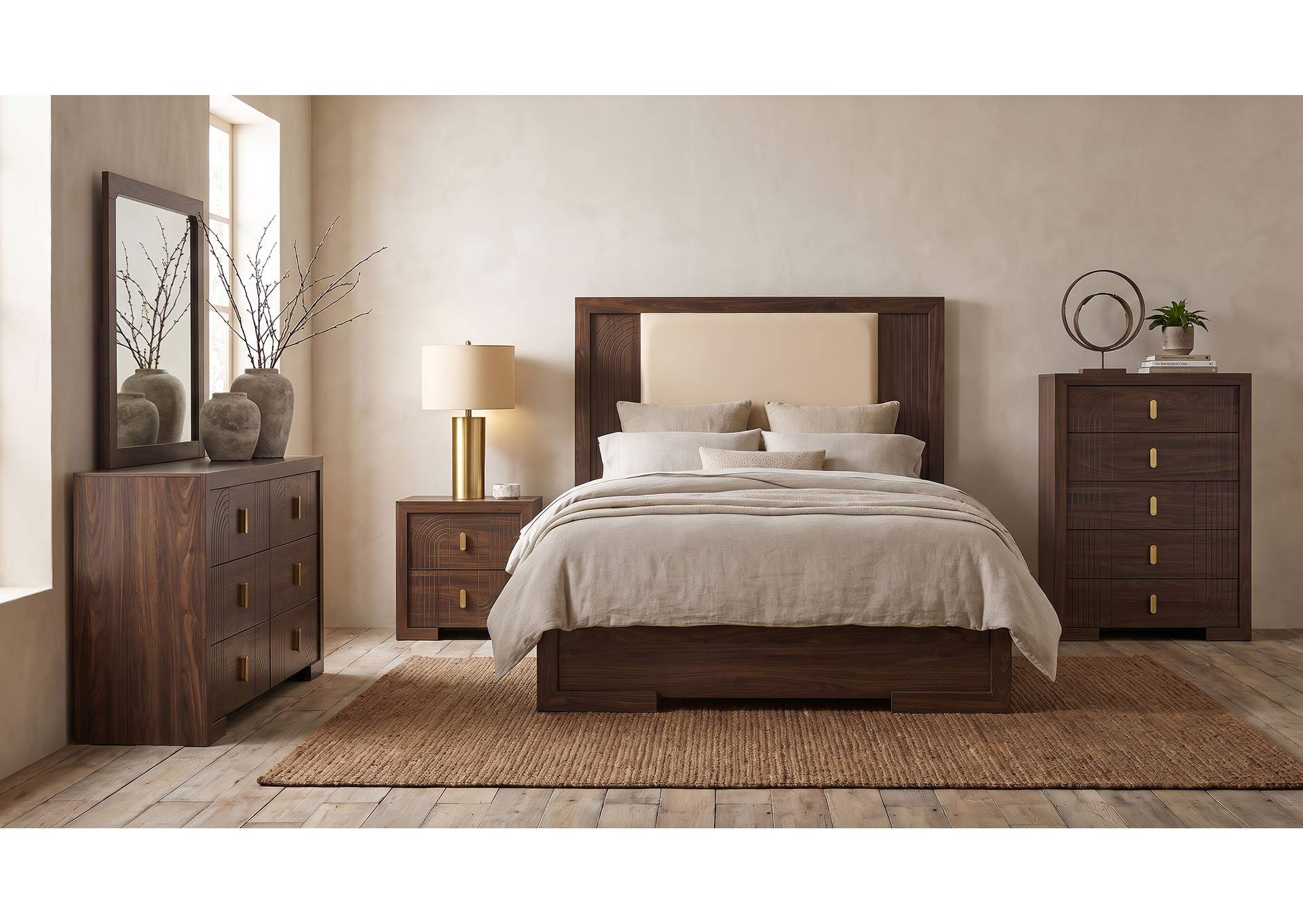 Etienne 2-drawer Nightstand Bedside Table Walnut image 14