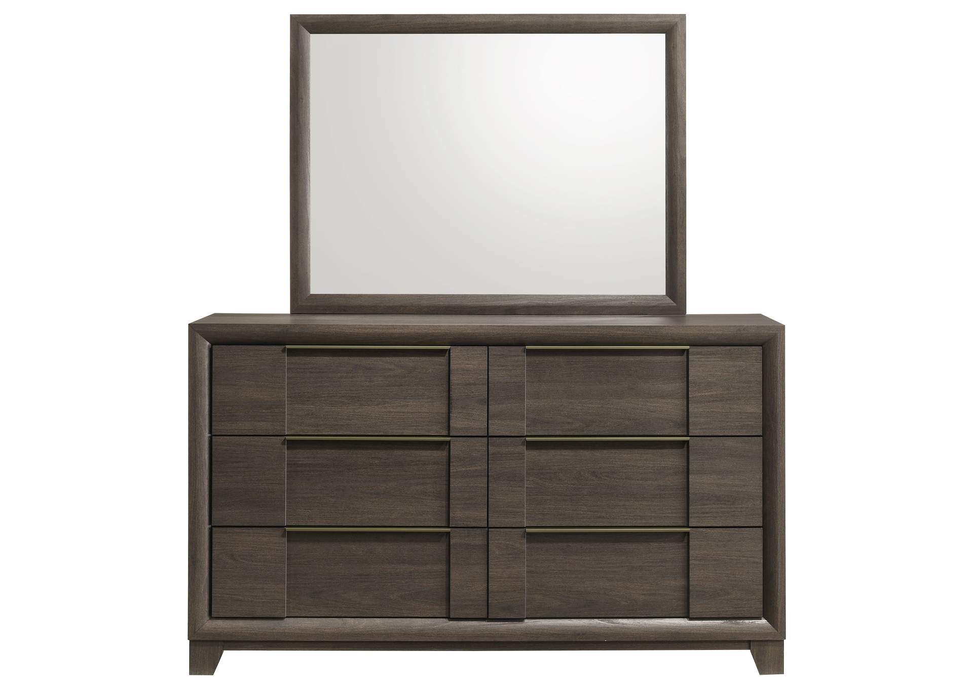 Farre 6-drawer Dresser with Mirror Dark Brown image 3