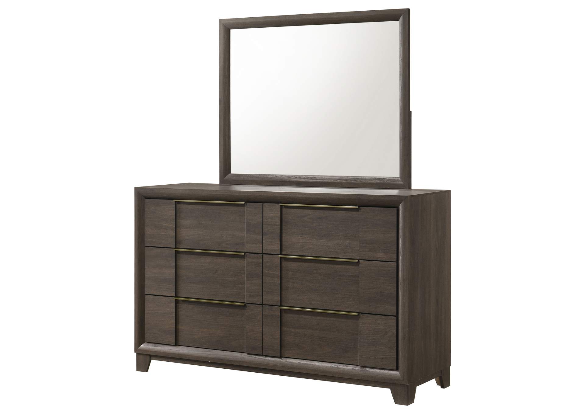 Farre 6-drawer Dresser with Mirror Dark Brown image 5