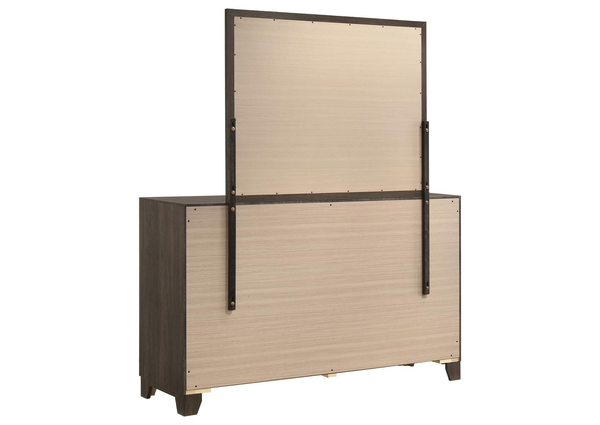 Farre 6-drawer Dresser with Mirror Dark Brown image 7