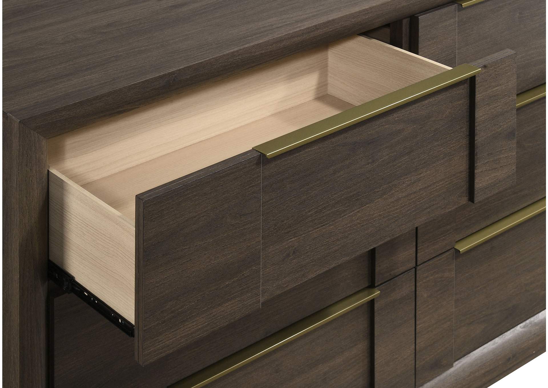Farre 6-drawer Dresser with Mirror Dark Brown image 11