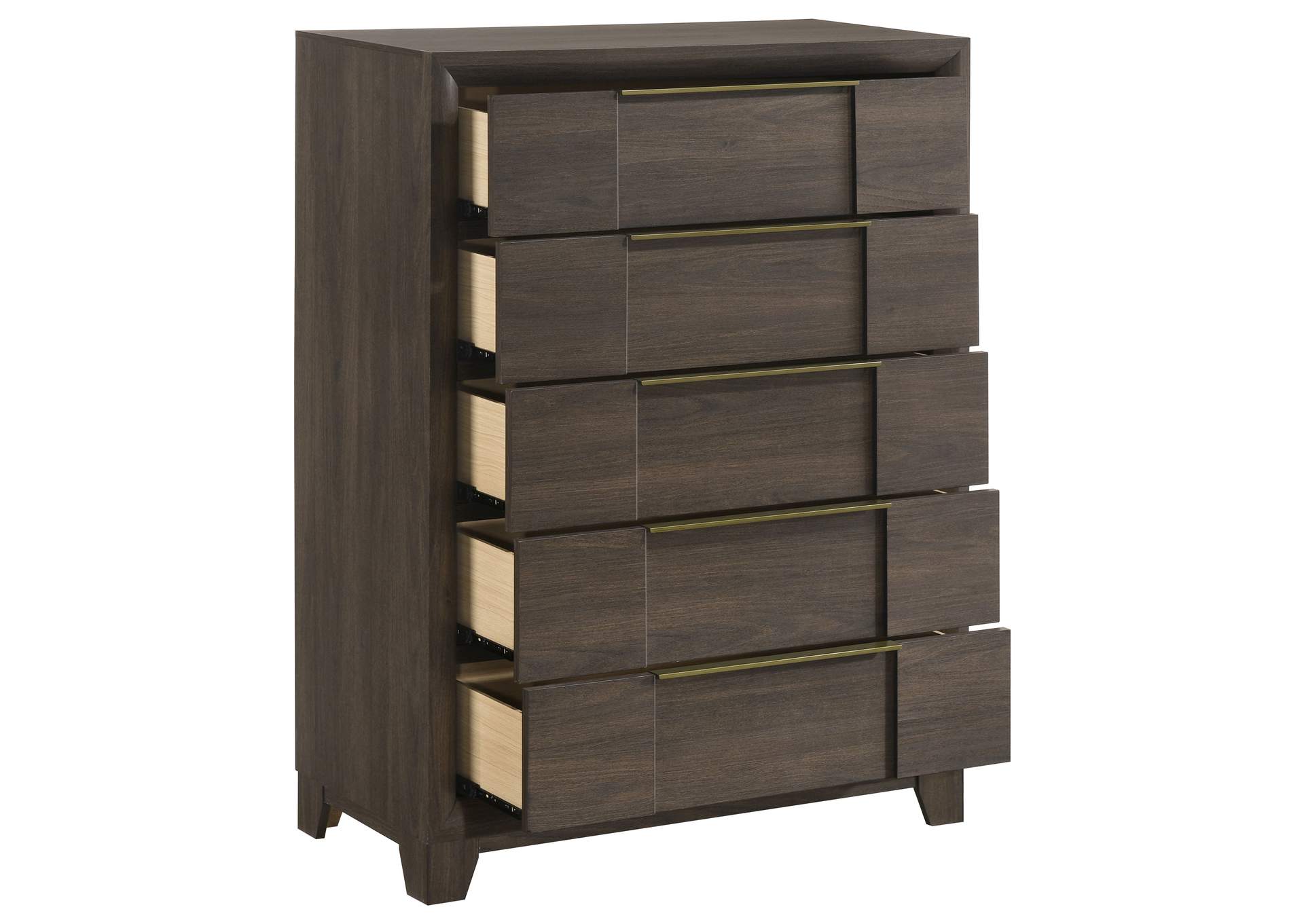 Farre 5-drawer Chest of Drawers Dark Brown image 10
