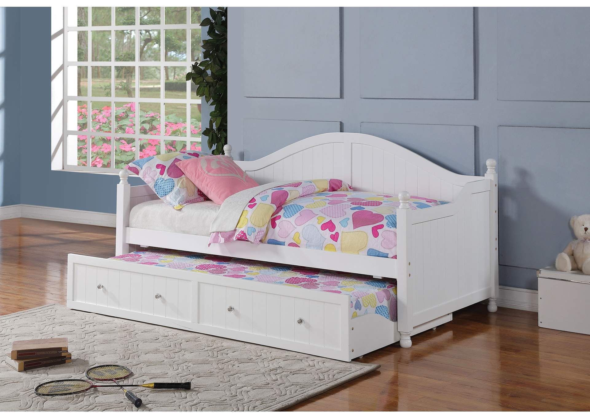 Julie Ann Wood Twin Daybed with Trundle White