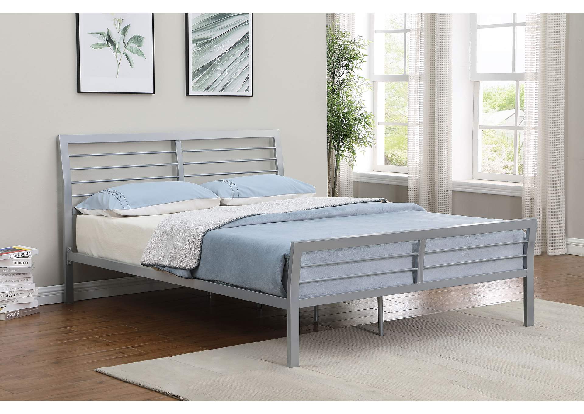 Cooper Queen Metal Bed Silver