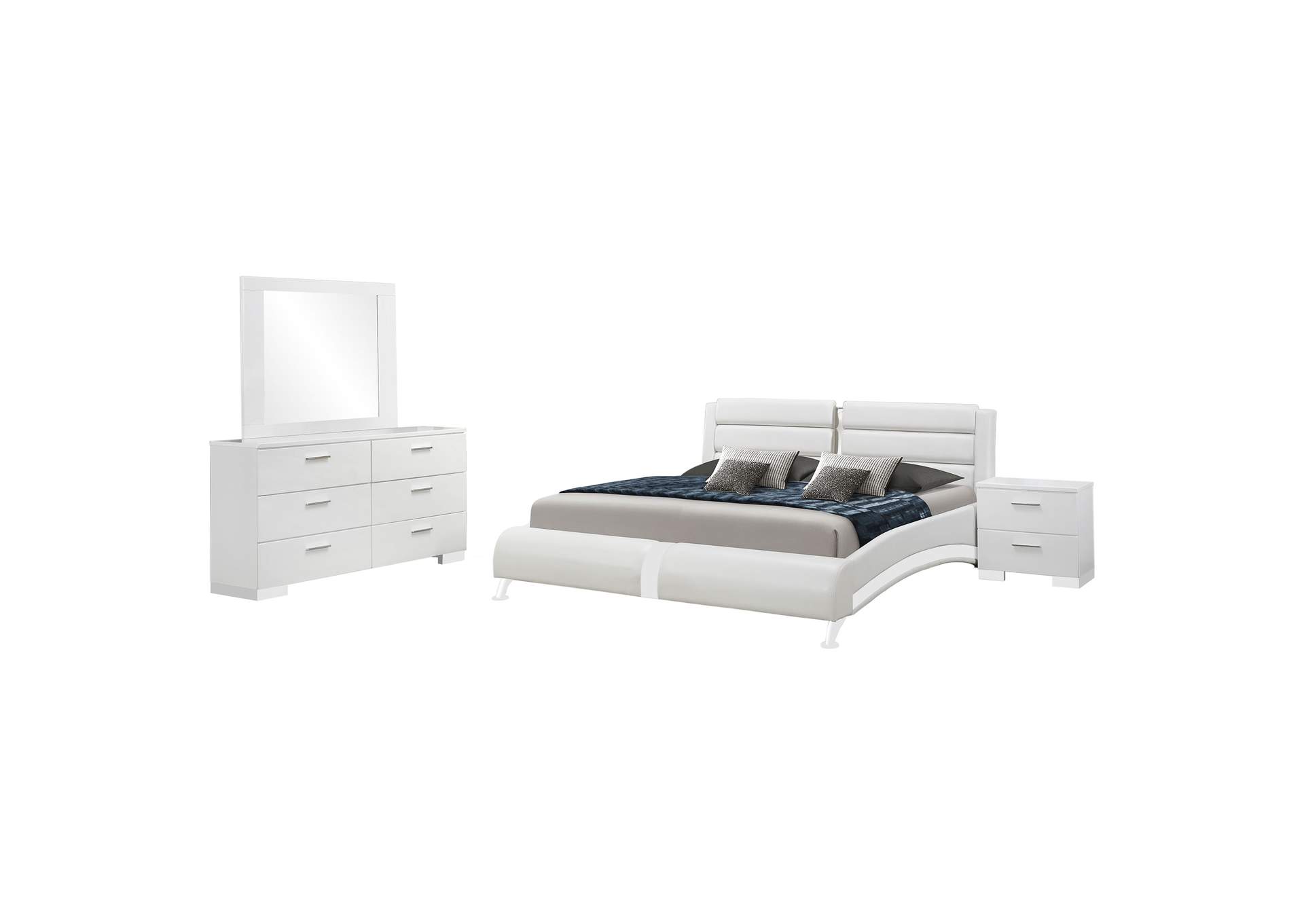 Jeremaine 4-piece Eastern King Bedroom Set White