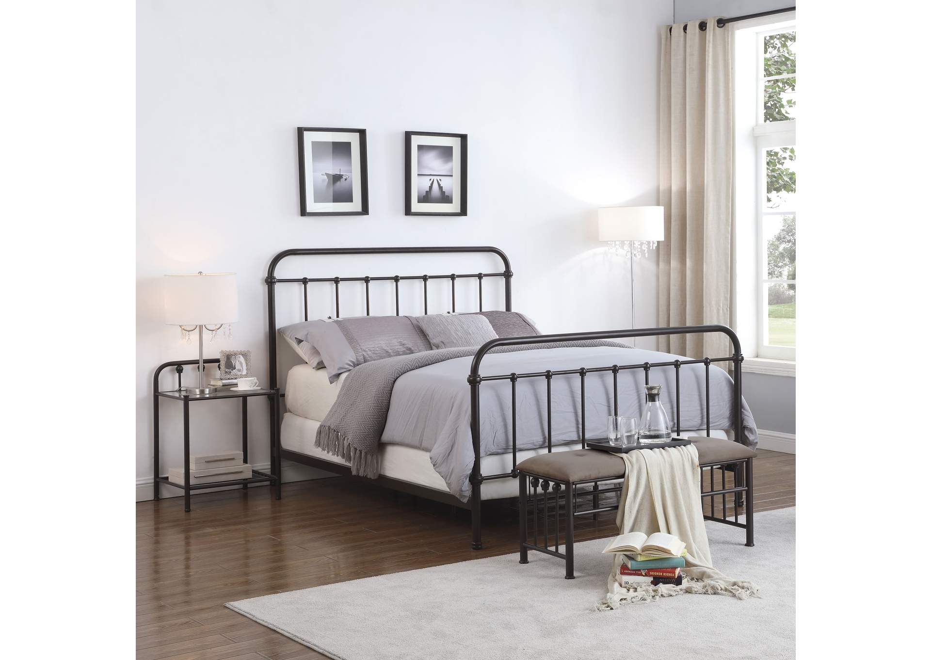 Livingston Eastern King Panel Metal Bed Dark Bronze image 13