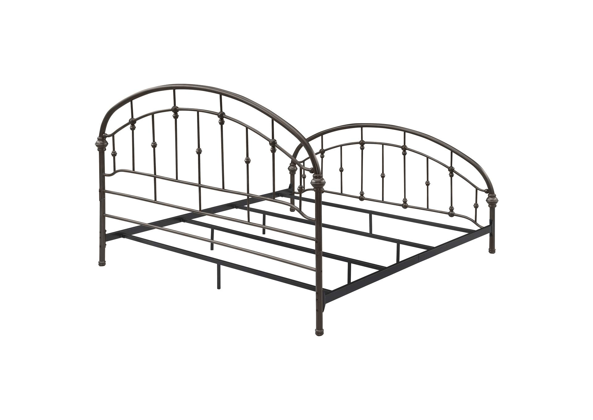 Rowan Metal Eastern King Open Frame Bed Dark Bronze