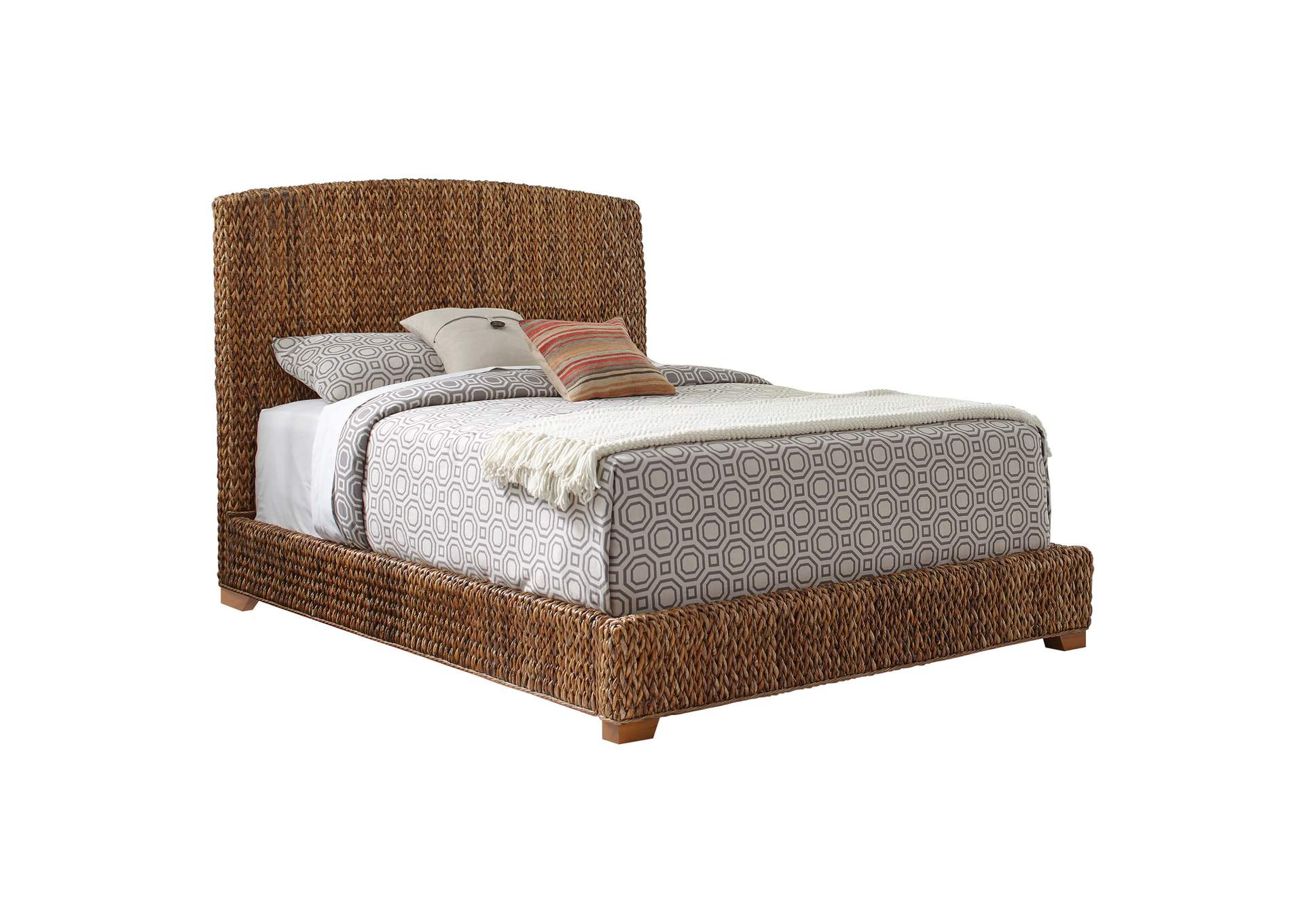 Laughton Banana Leaf California King Panel Bed Amber image 1