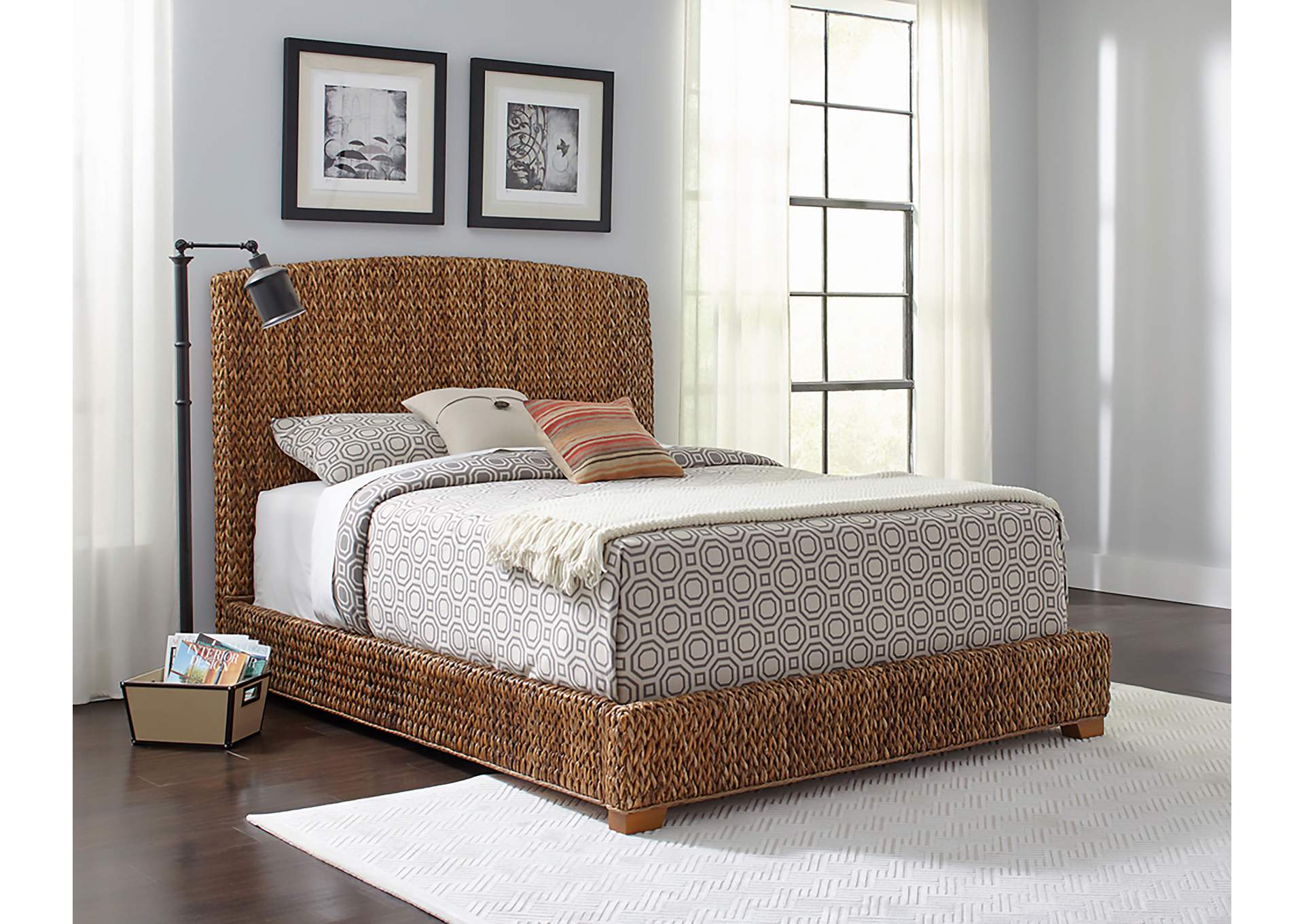 Laughton Banana Leaf California King Panel Bed Amber image 6