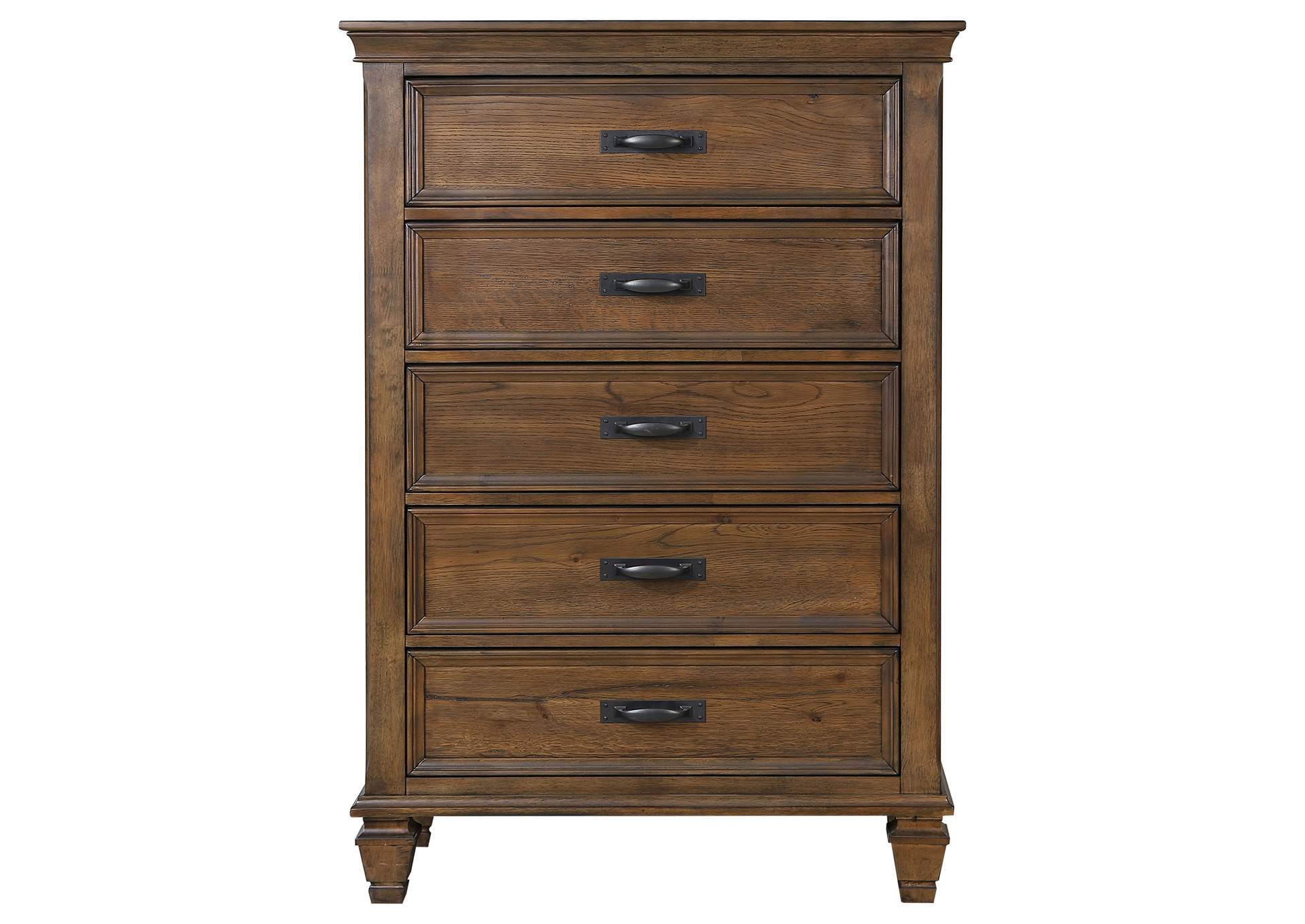 Devon5-piece Full Bedroom Set Beige and Burnished Oak