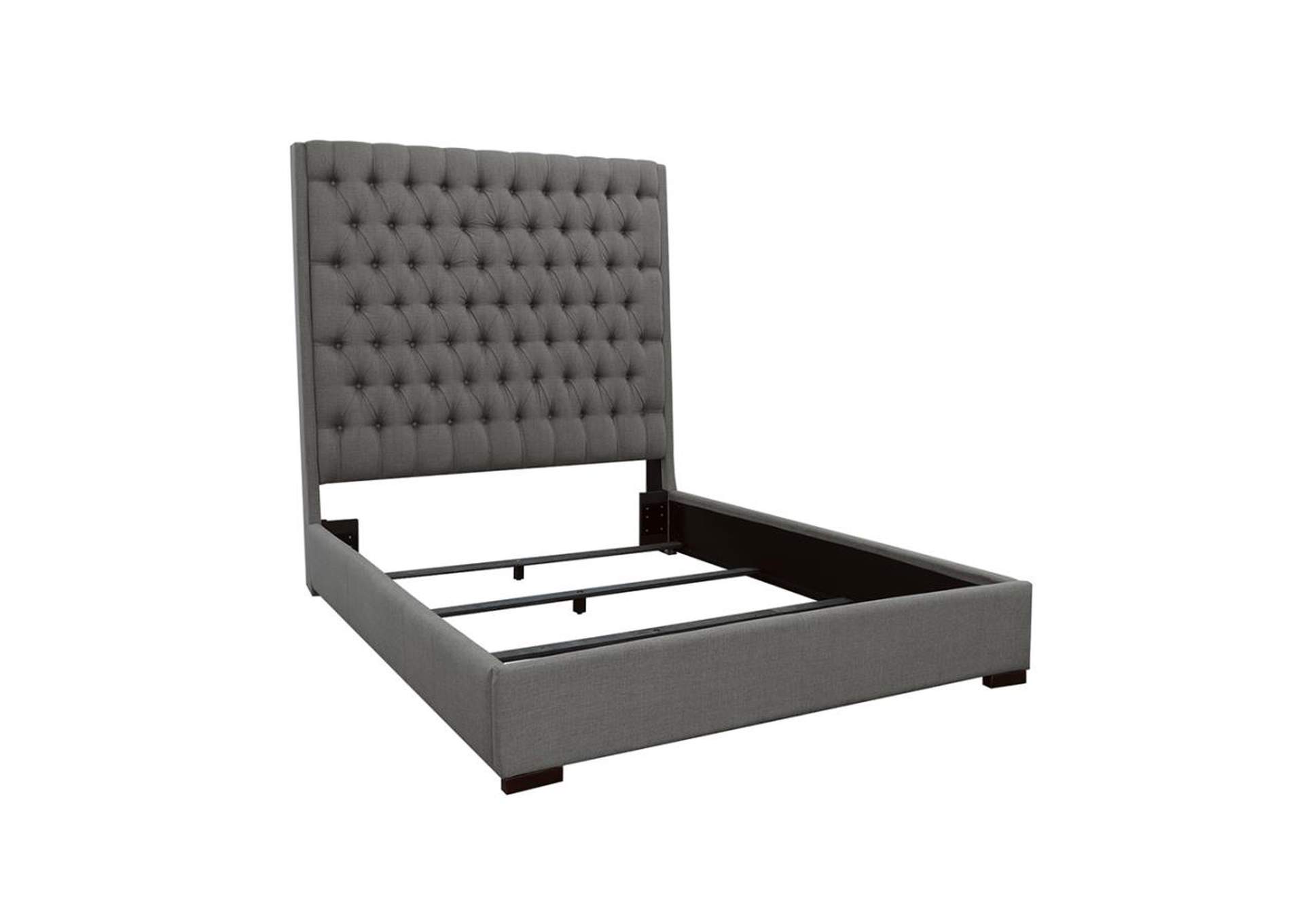 Camille Queen Button Tufted Bed Grey