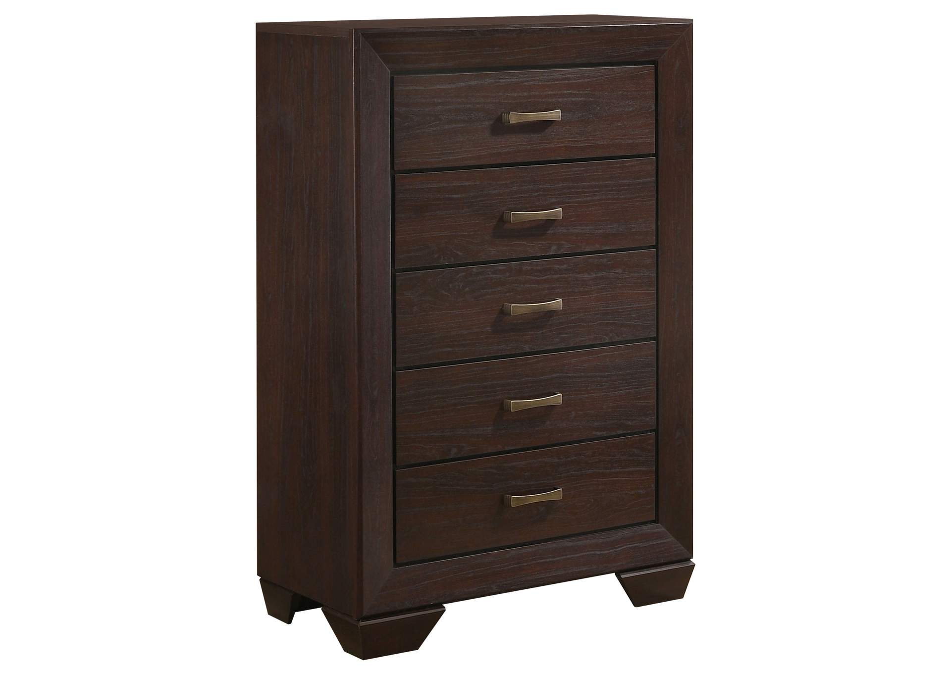 Dorian 5-piece Twin Bedroom Set Brown and Dark Cocoa