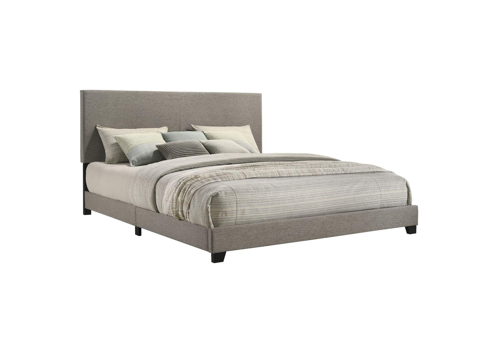 Dorian Fabric Upholstered Eastern King Panel Bed Taupe