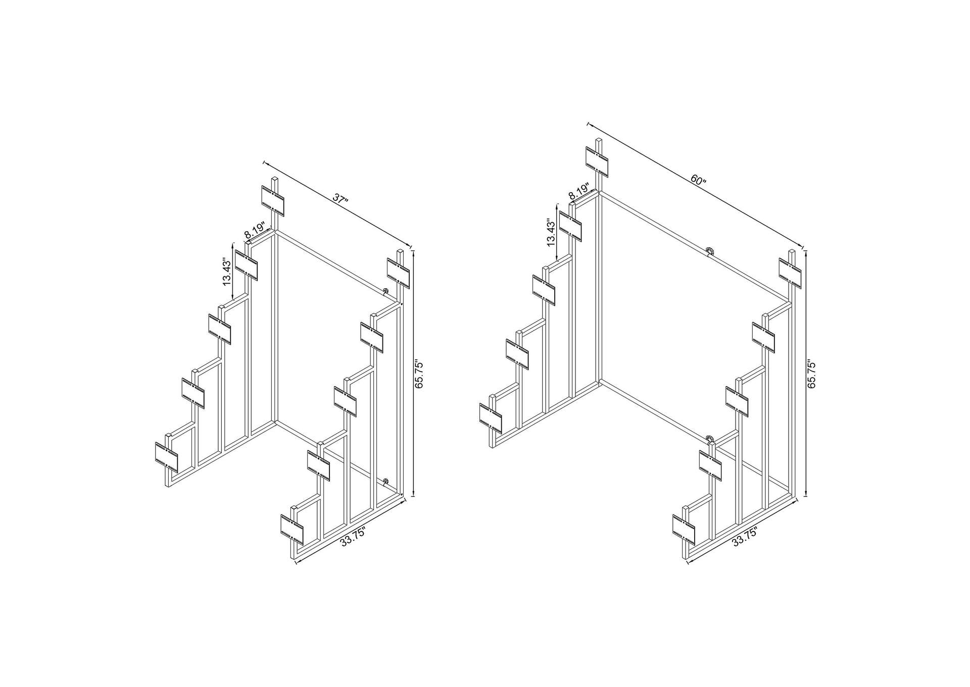 Duarto 5-tier Headboard Display Rack Black image 6