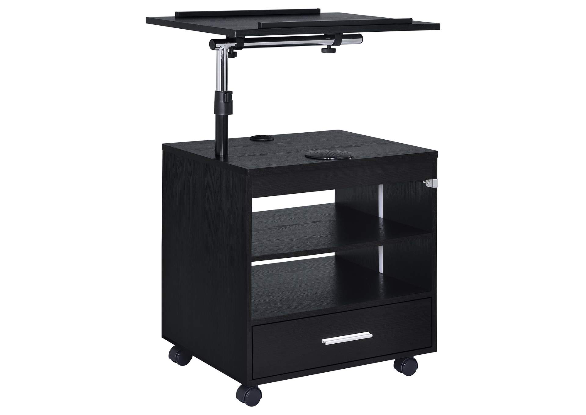 Lerma 1-drawer Adjustable Tray Top Nightstand with Speaker Black Ash image 1