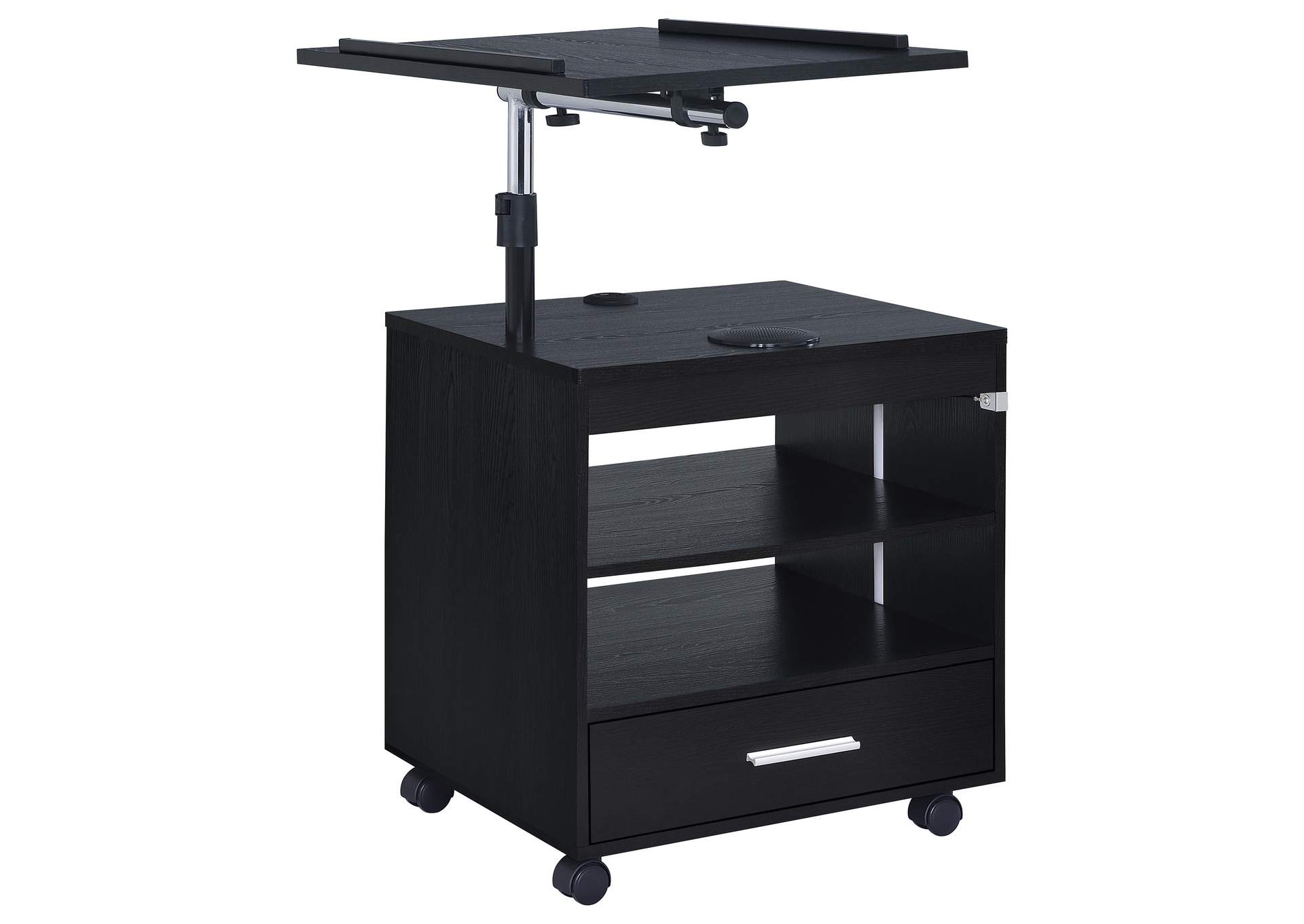 Lerma 1-drawer Adjustable Tray Top Nightstand with Speaker Black Ash image 6