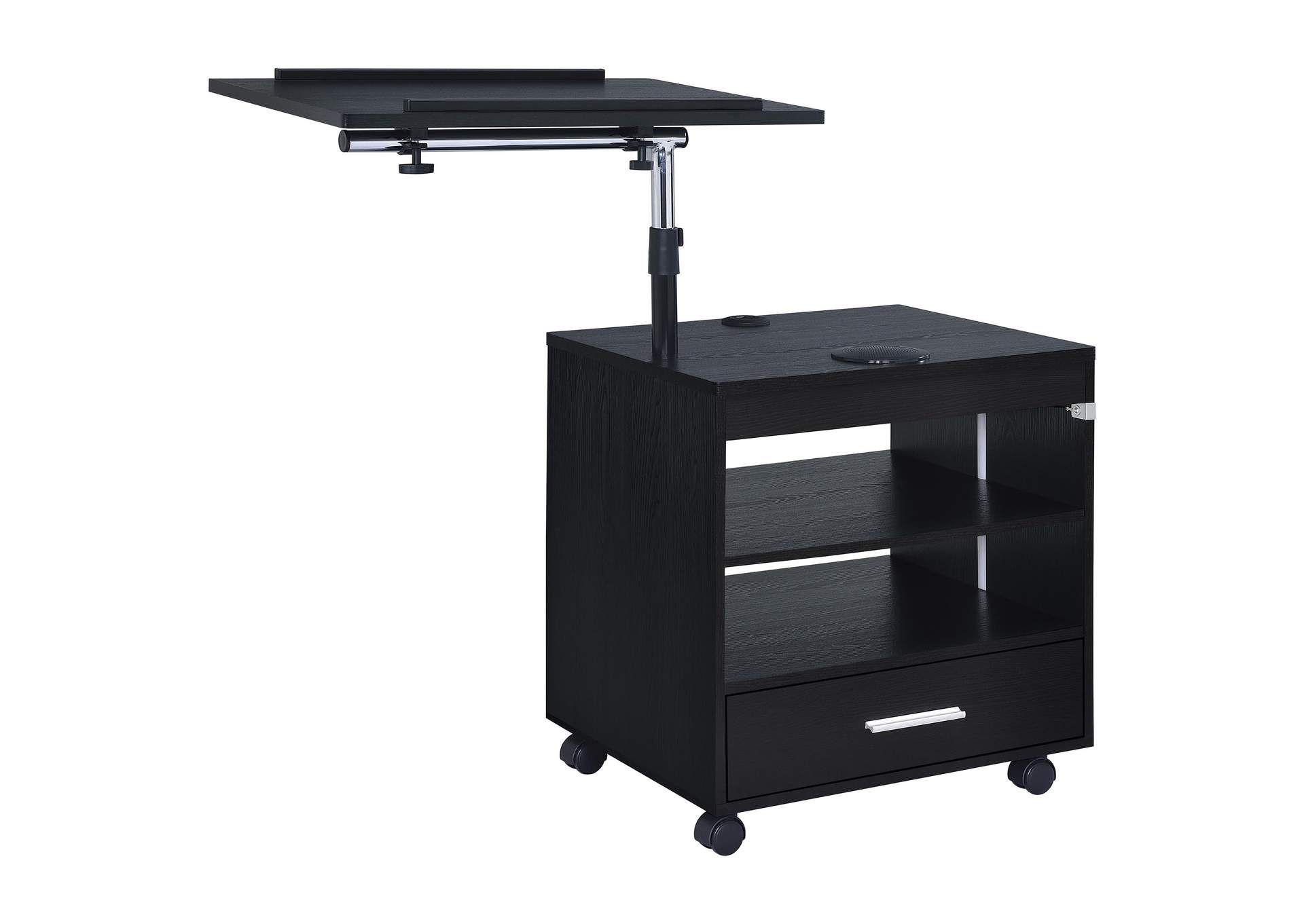 Lerma 1-drawer Adjustable Tray Top Nightstand with Speaker Black Ash image 8