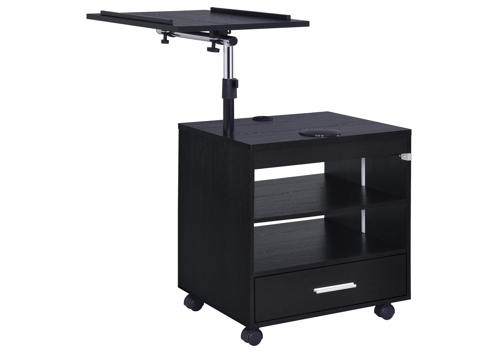 Lerma 1-drawer Adjustable Tray Top Nightstand with Speaker Black Ash image 9