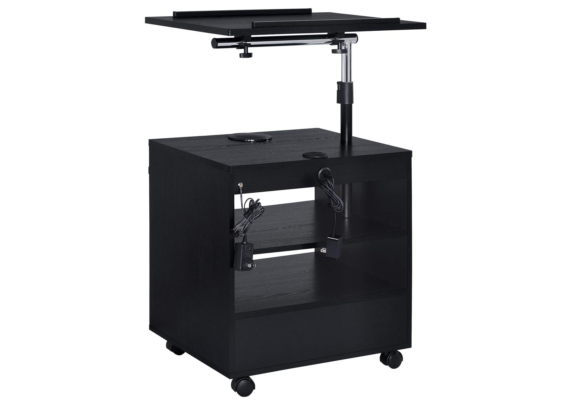 Lerma 1-drawer Adjustable Tray Top Nightstand with Speaker Black Ash image 12