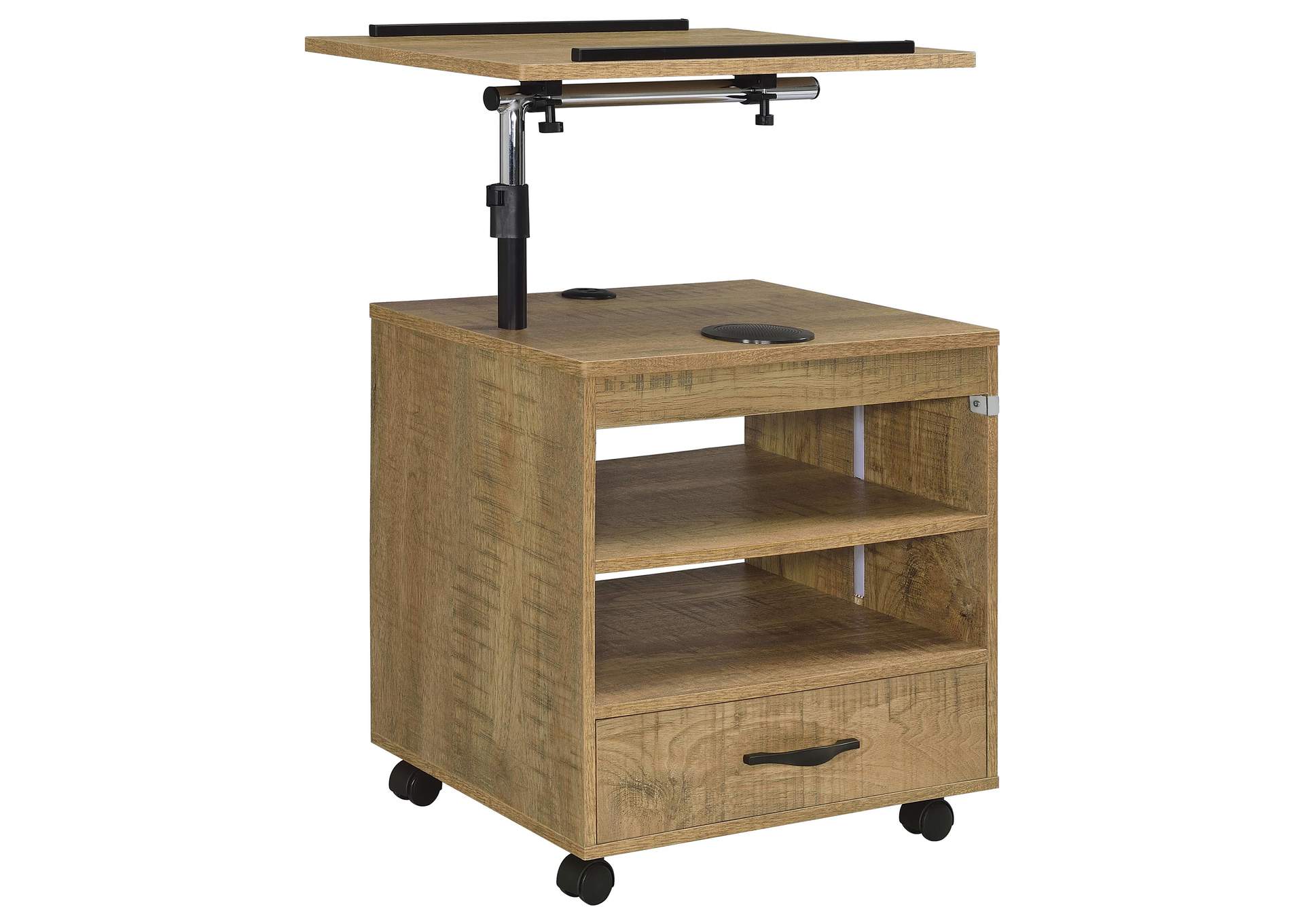 Lerma 1-drawer Adjustable Tray Top Nightstand with Speaker Mango image 1