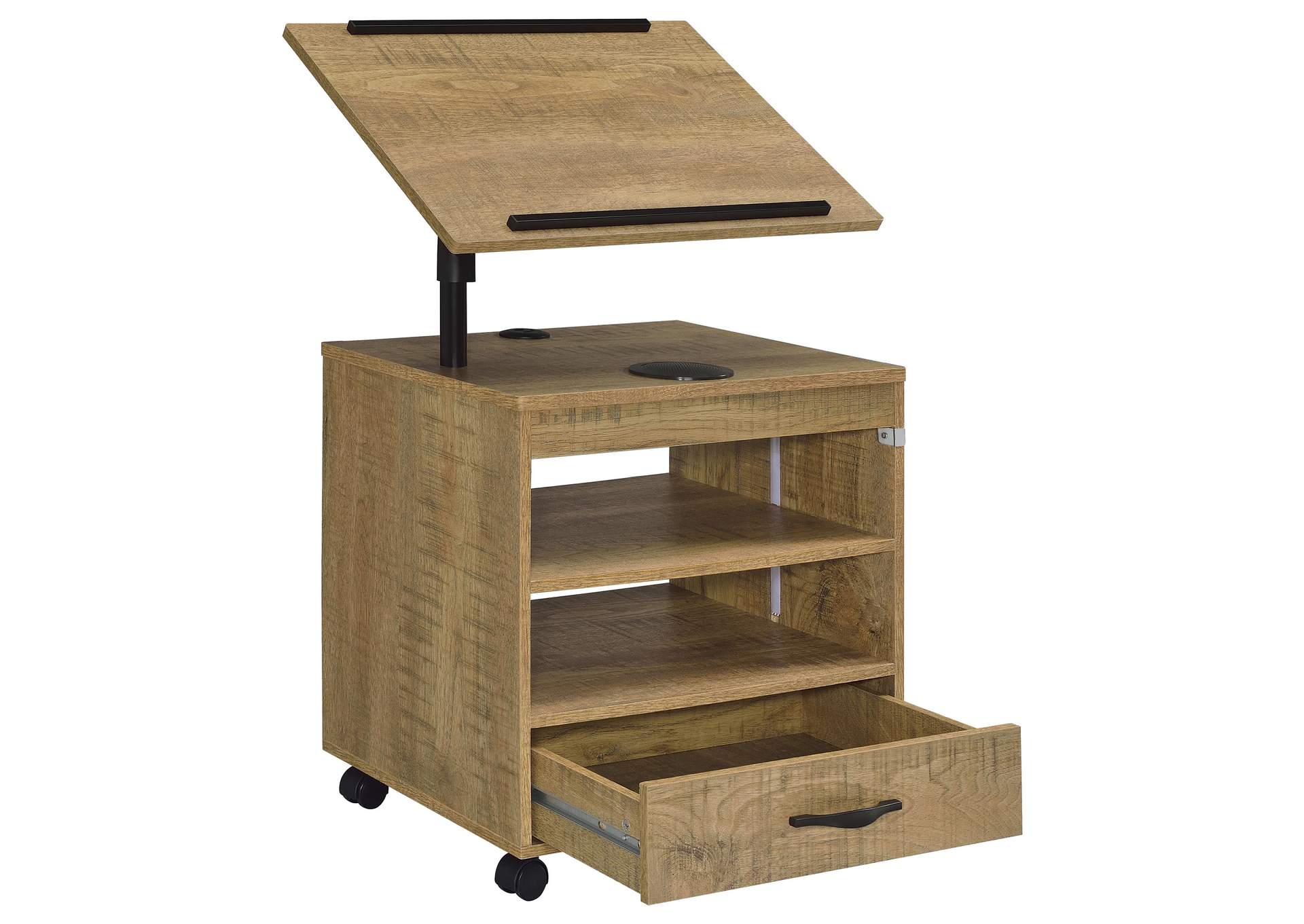 Lerma 1-drawer Adjustable Tray Top Nightstand with Speaker Mango image 4