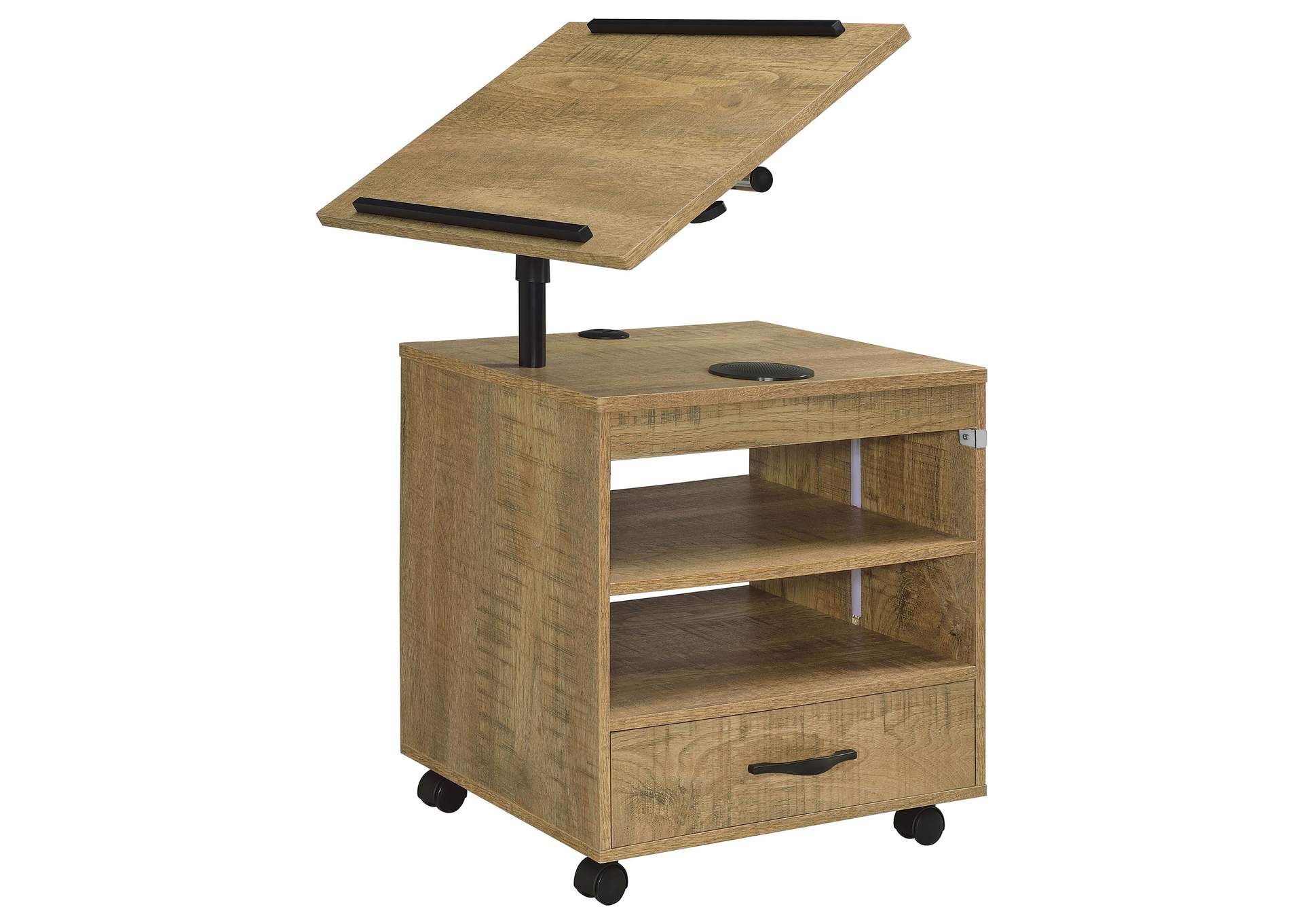 Lerma 1-drawer Adjustable Tray Top Nightstand with Speaker Mango image 7