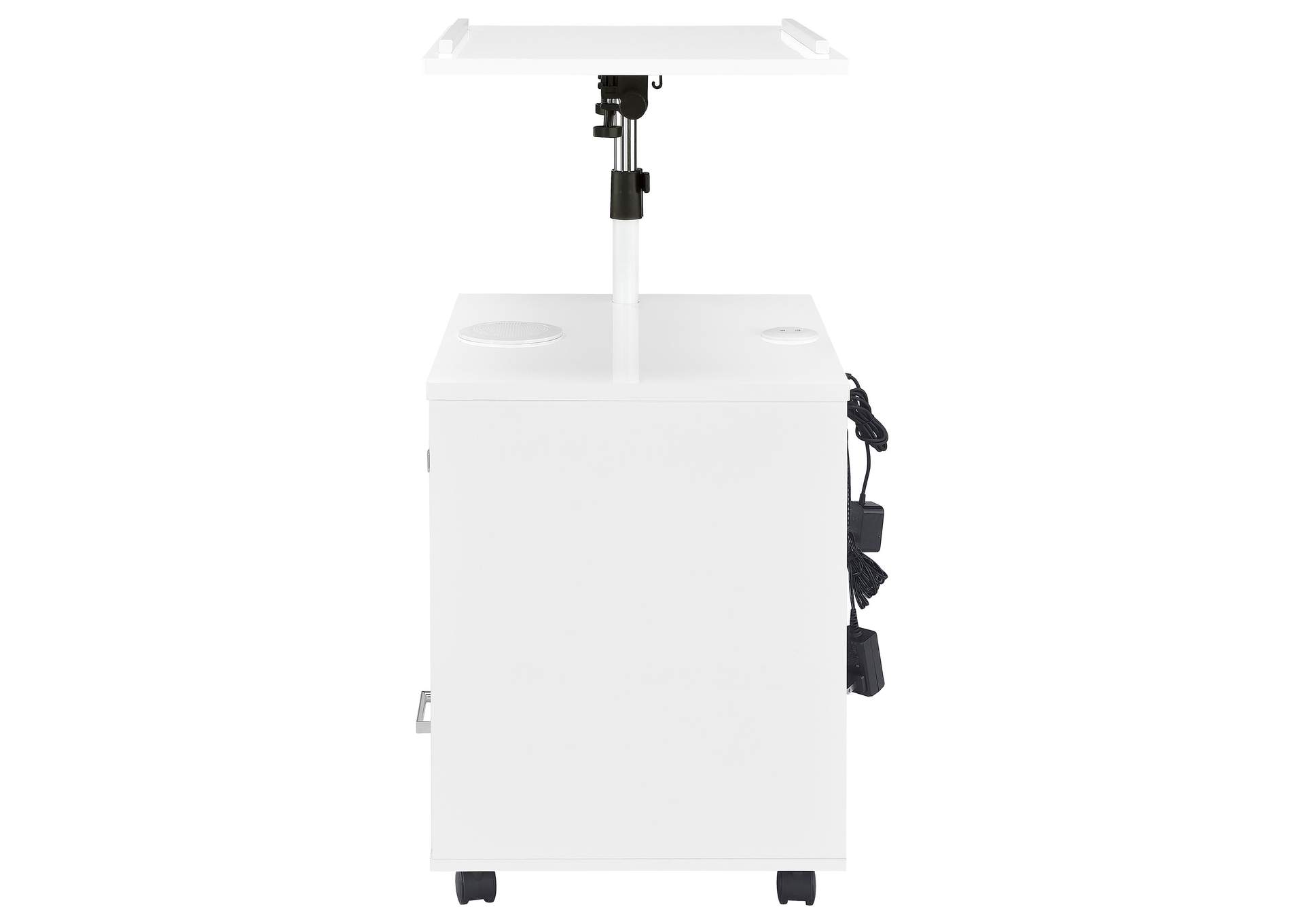 Lerma 1-drawer Adjustable Tray Top Nightstand with Speaker White High Gloss image 11