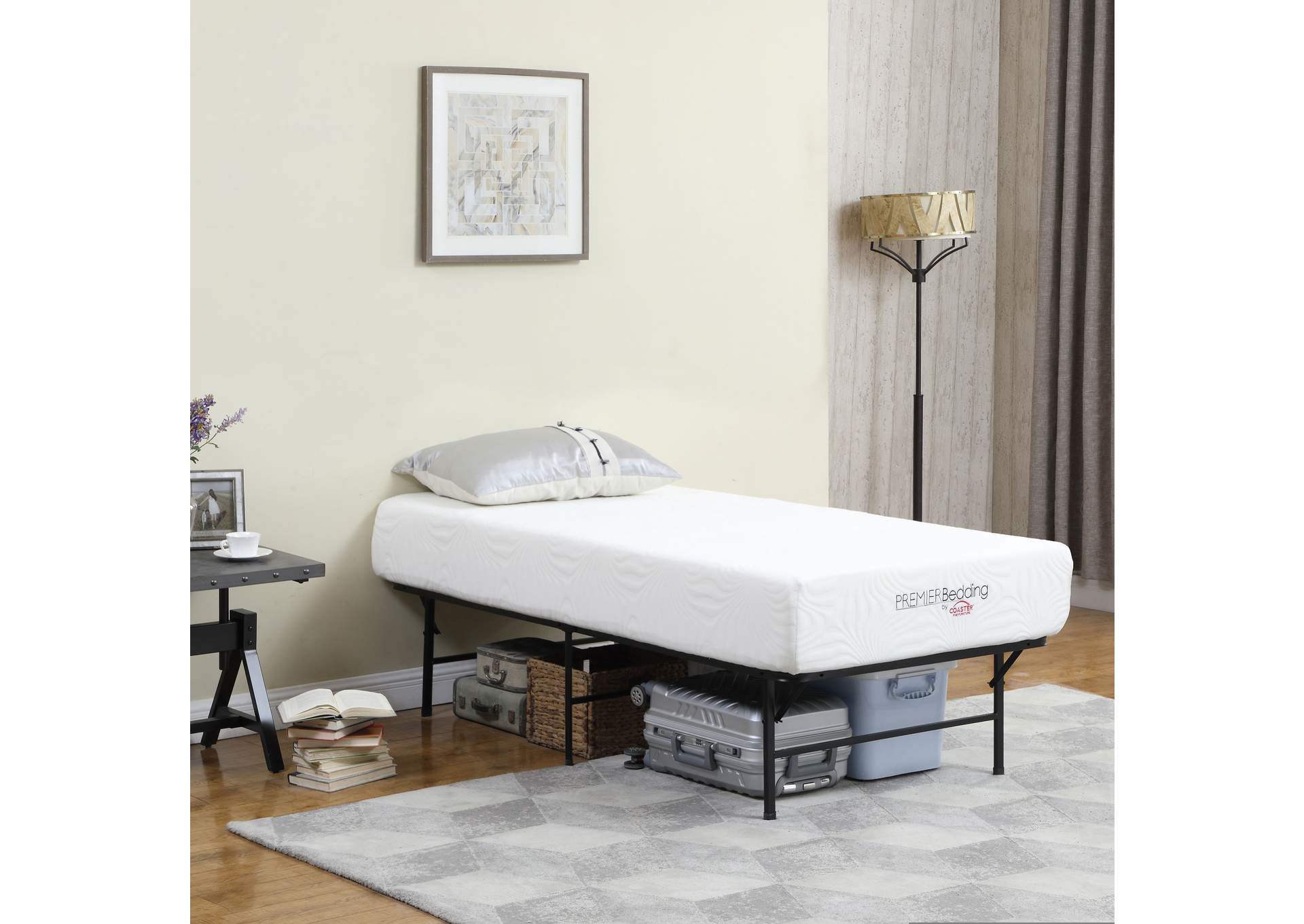 Mabel Metal Twin Mattress Support Platform Bed Black