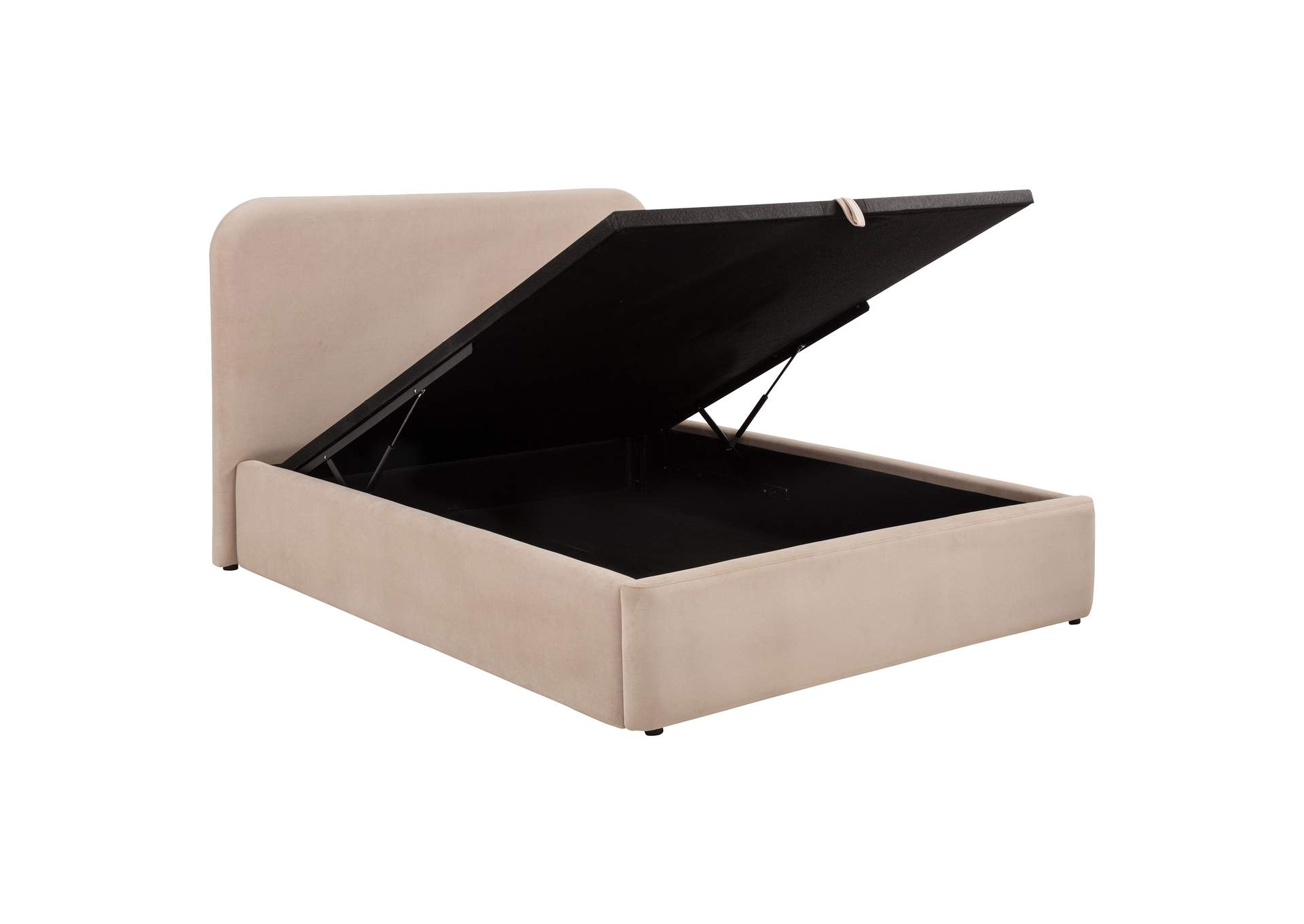 Anders Upholstered Full Storage Lift Platform Bed Beige image 1
