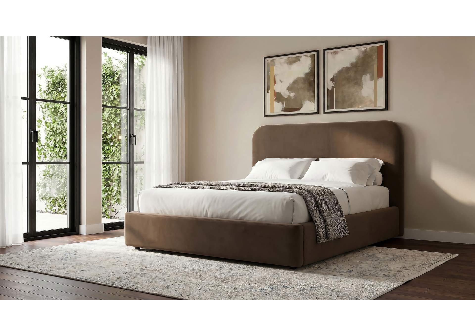 Anders Upholstered Full Storage Lift Platform Bed Chocolate image 3
