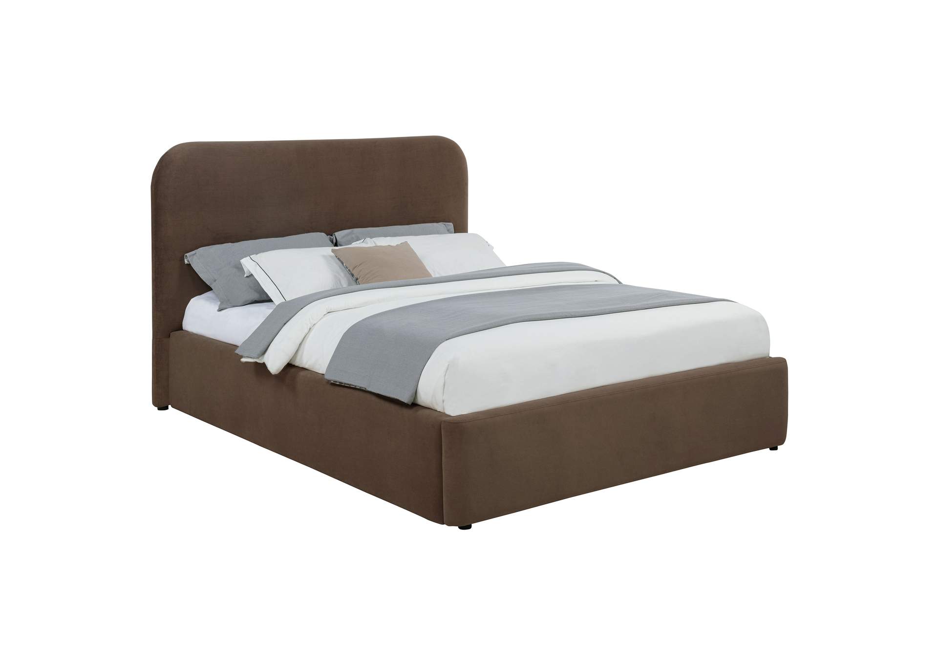 Anders Upholstered Full Storage Lift Platform Bed Chocolate image 5