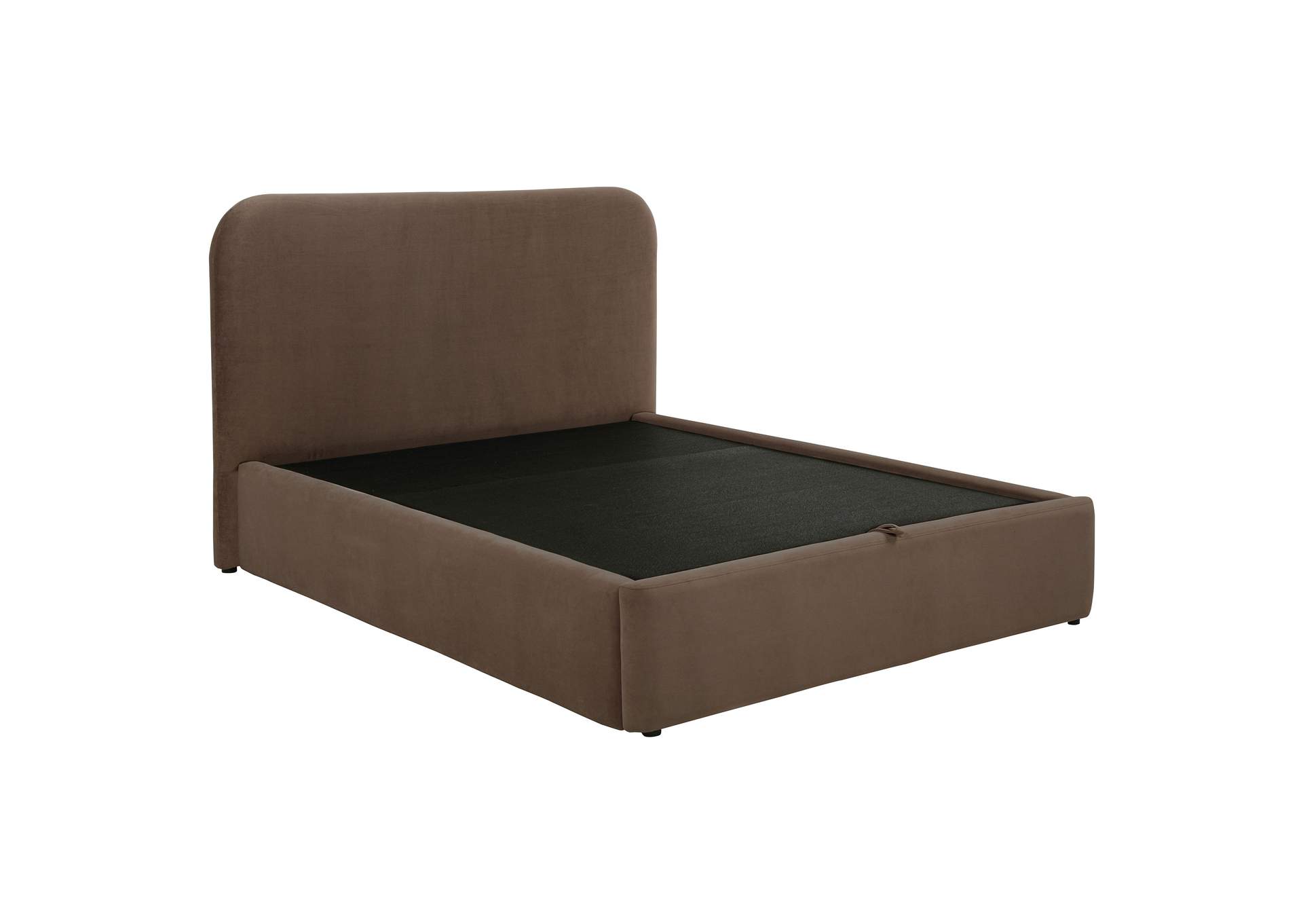 Anders Upholstered Eastern King Storage Lift Platform Bed Chocolate image 3