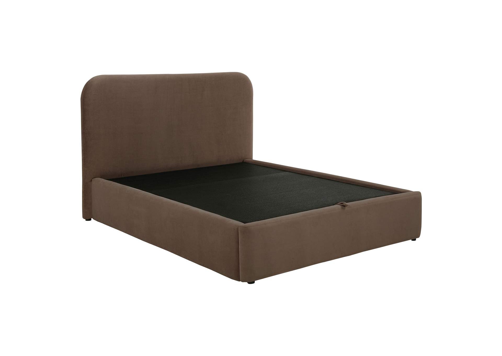Anders Upholstered Queen Storage Lift Platform Bed Chocolate image 4