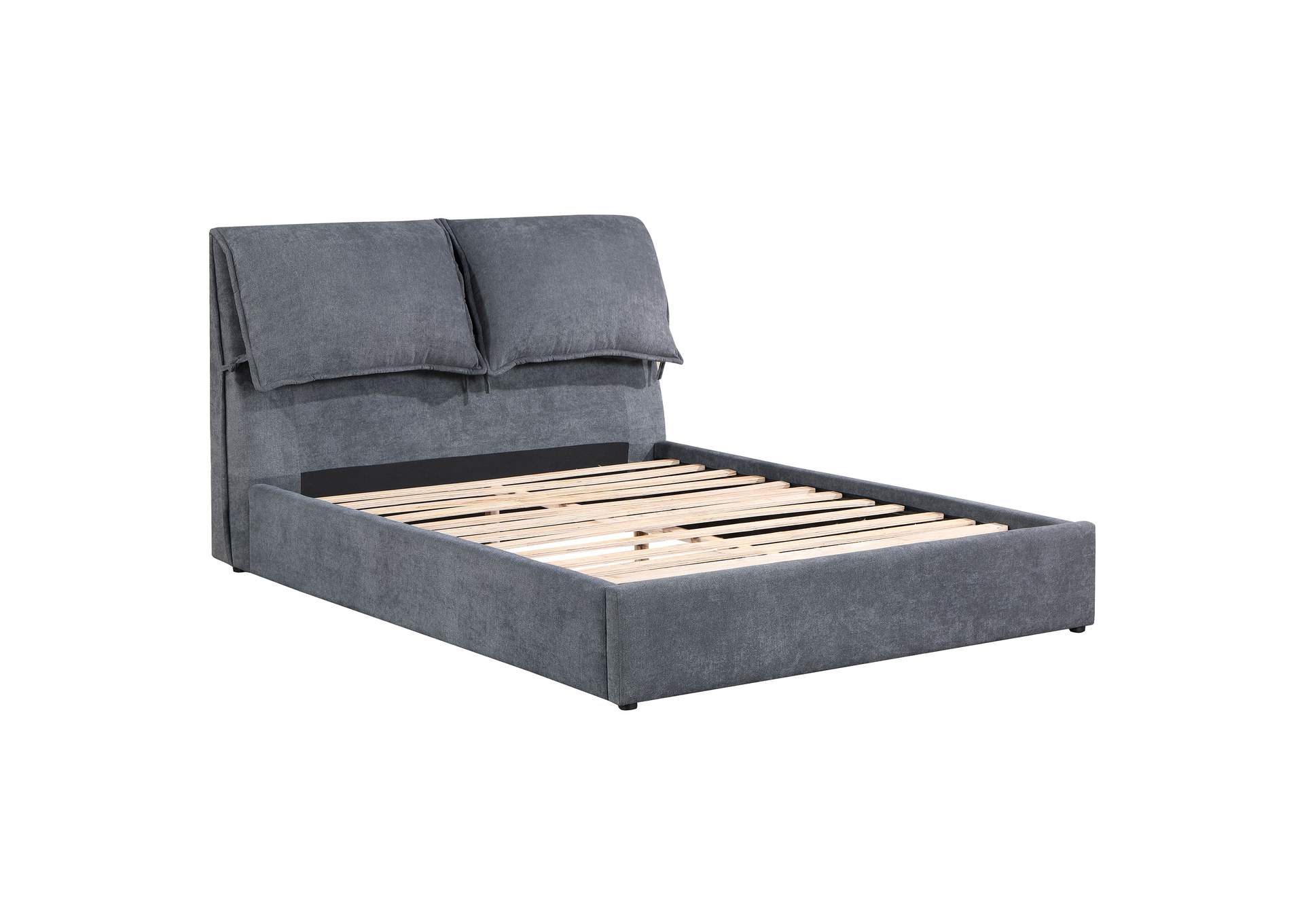 Laurel Upholstered Eastern King Panel Bed Dark Grey