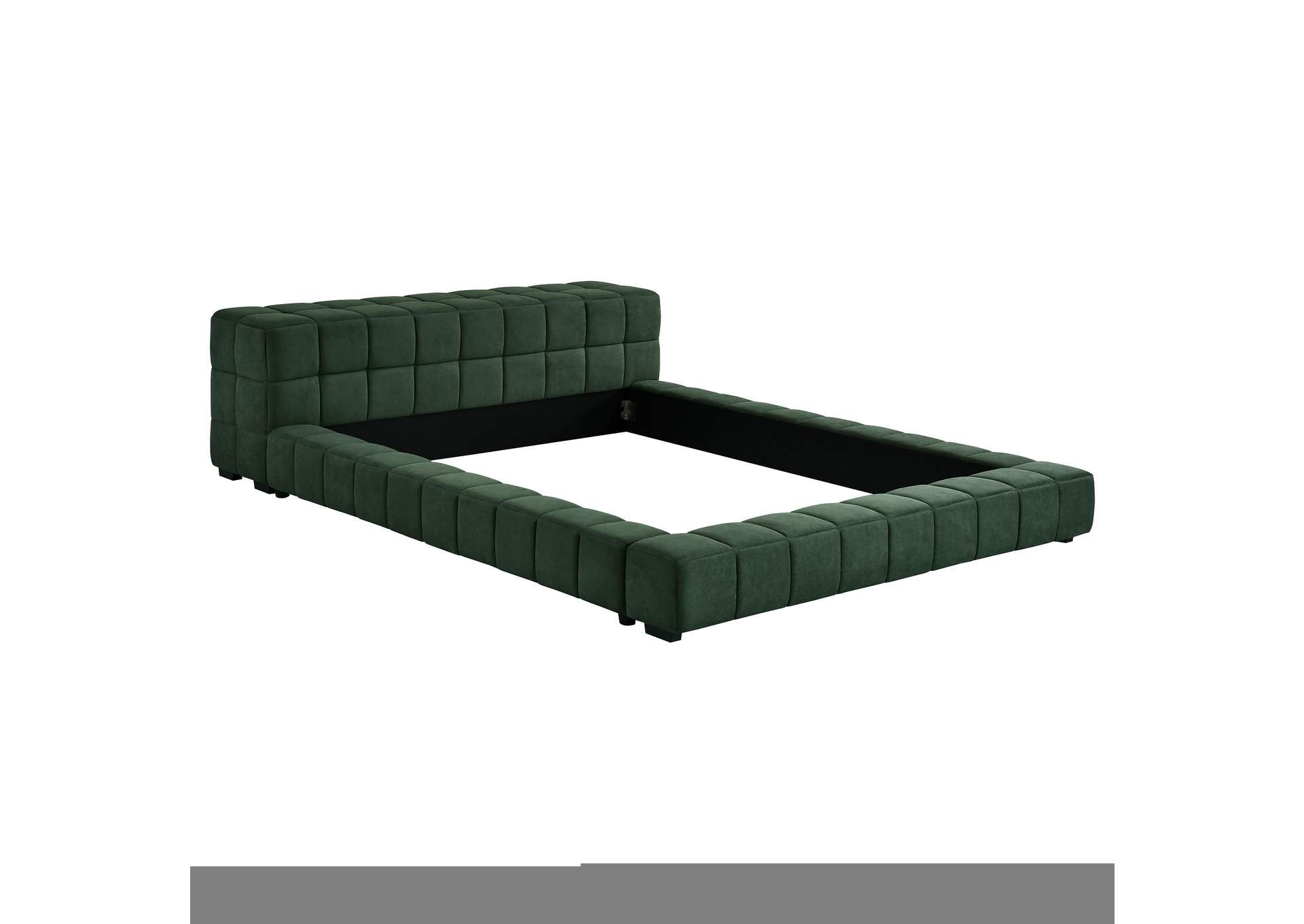 Trinity Upholstered Full Platform Bed Green