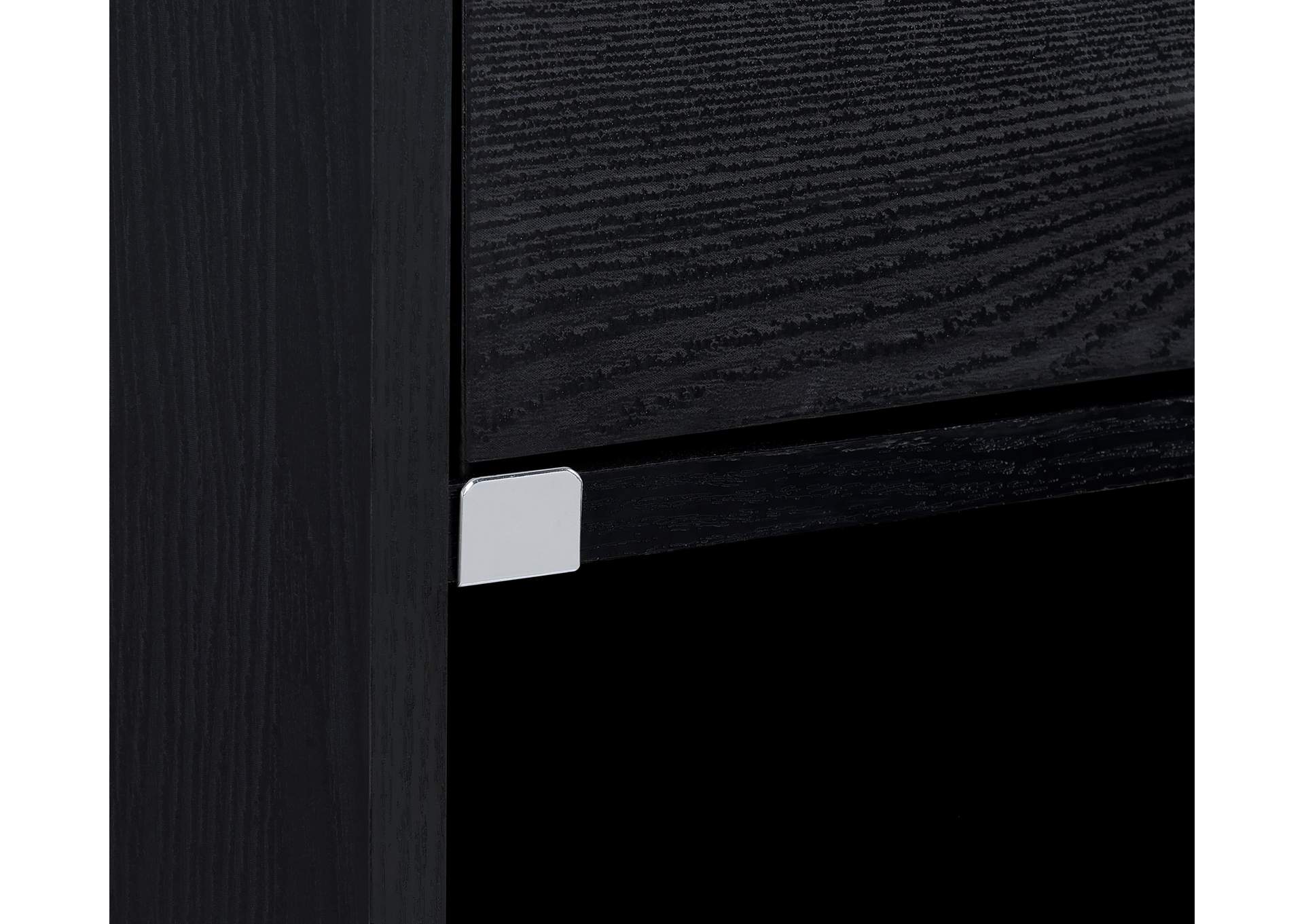 Furda 2-drawer LED Nightstand Bedside Table with Speaker Black Ash image 13
