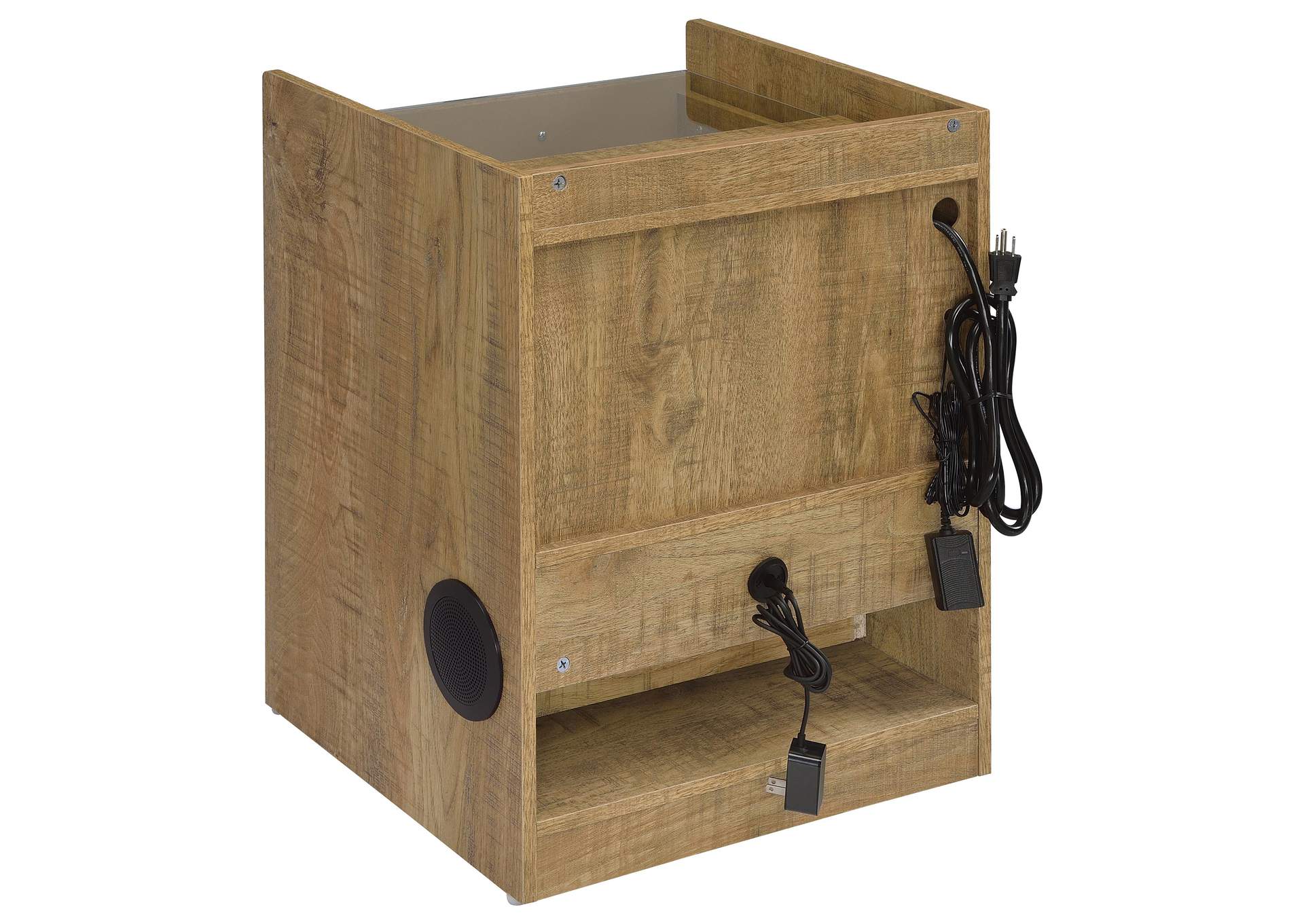 Furda 2-drawer LED Nightstand Bedside Table with Speaker Mango image 10
