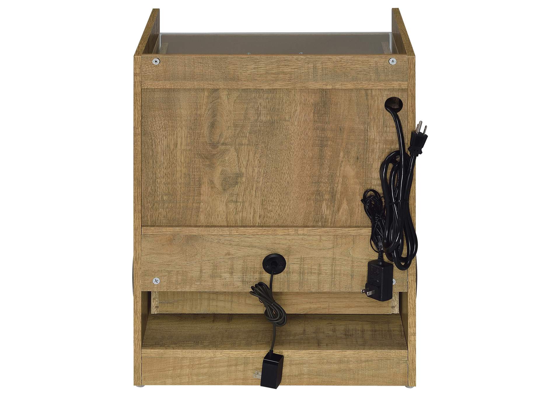 Furda 2-drawer LED Nightstand Bedside Table with Speaker Mango image 11