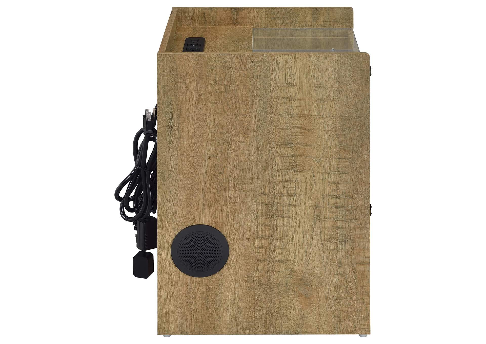 Furda 2-drawer LED Nightstand Bedside Table with Speaker Mango image 12