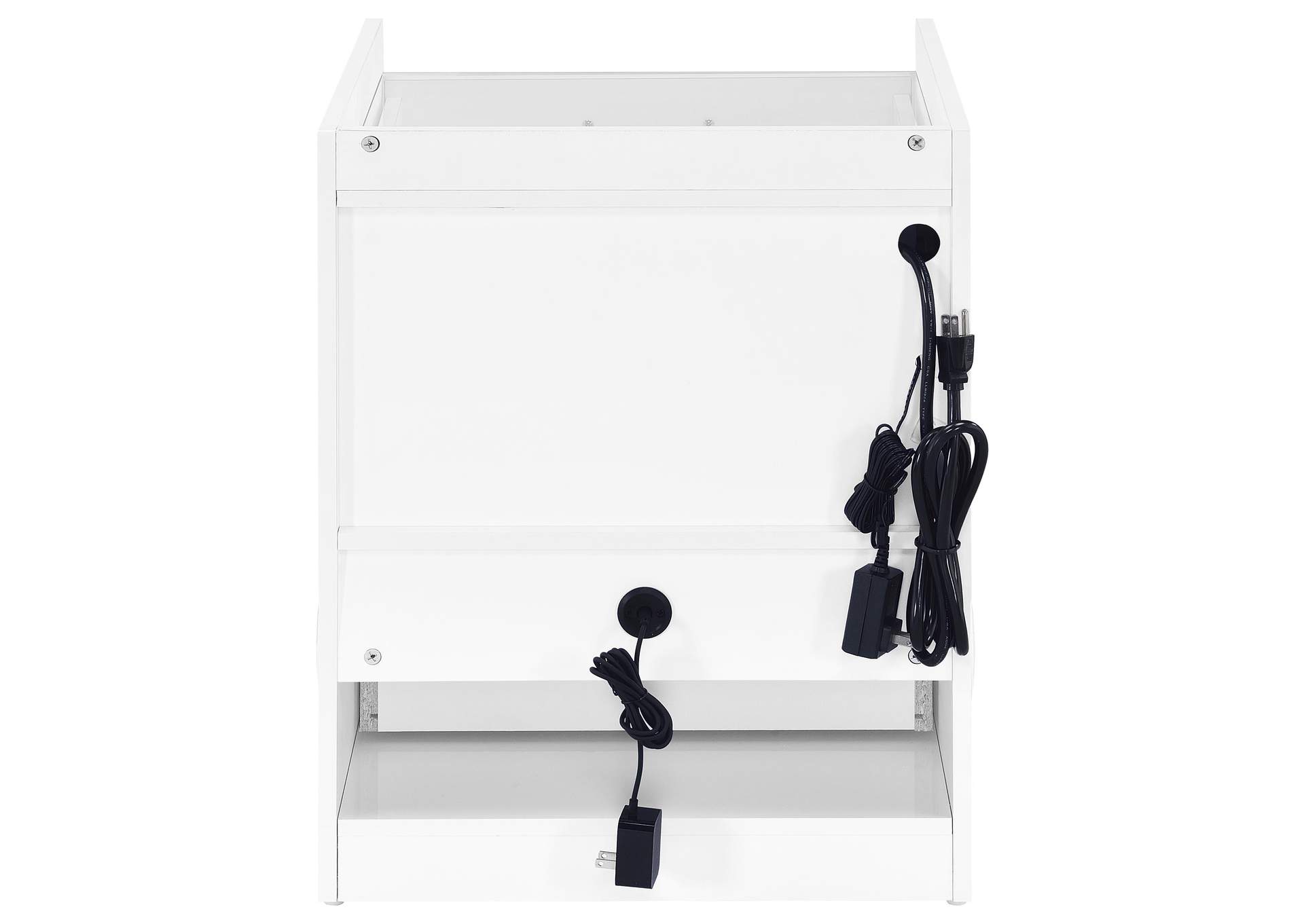 Furda 2-drawer LED Nightstand Bedside Table with Speaker White High Gloss image 11