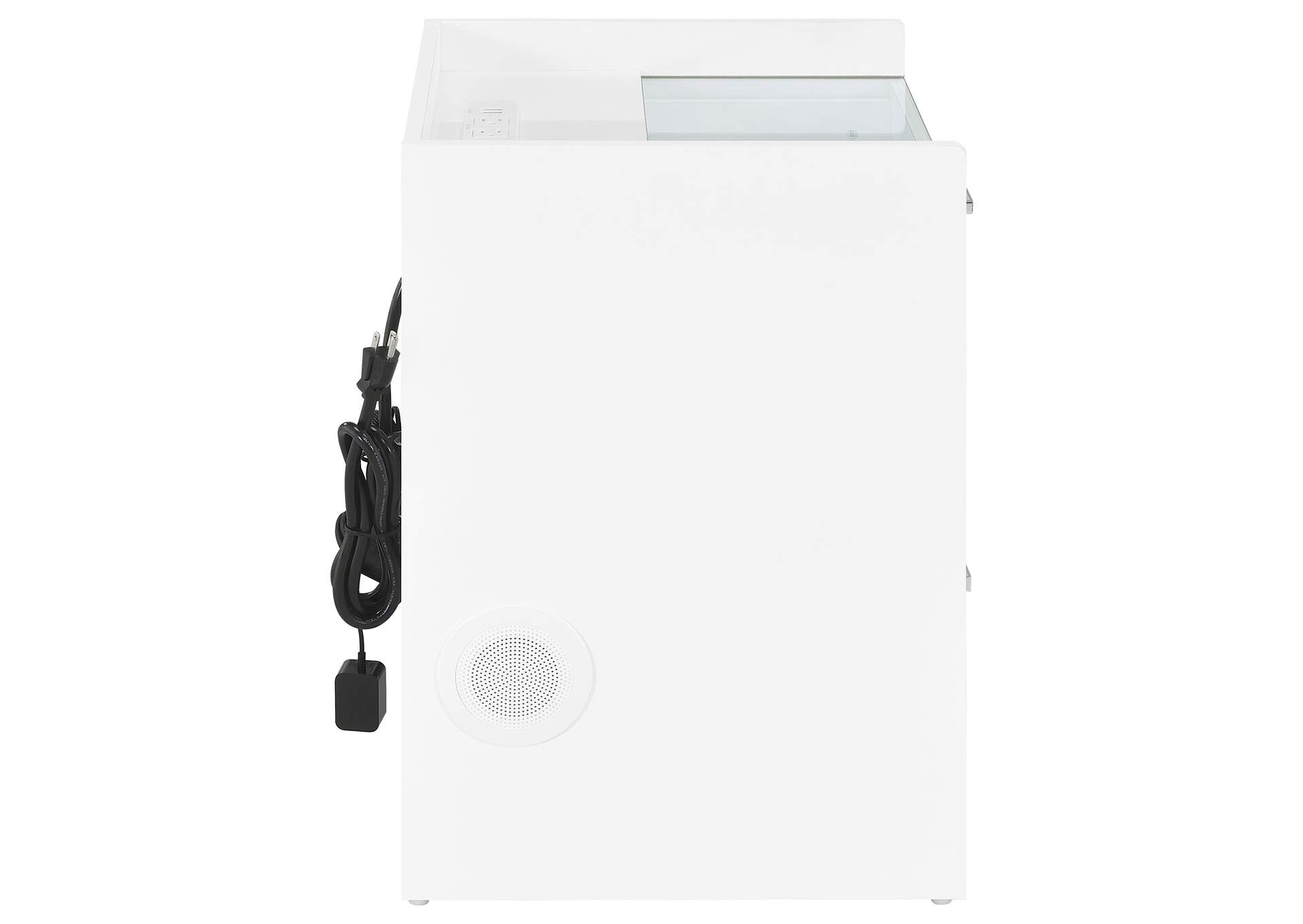 Furda 2-drawer LED Nightstand Bedside Table with Speaker White High Gloss image 12