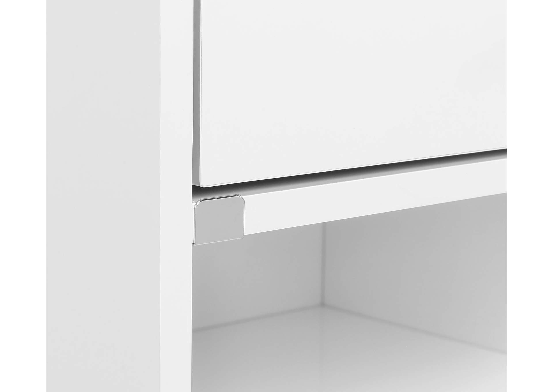 Furda 2-drawer LED Nightstand Bedside Table with Speaker White High Gloss image 13