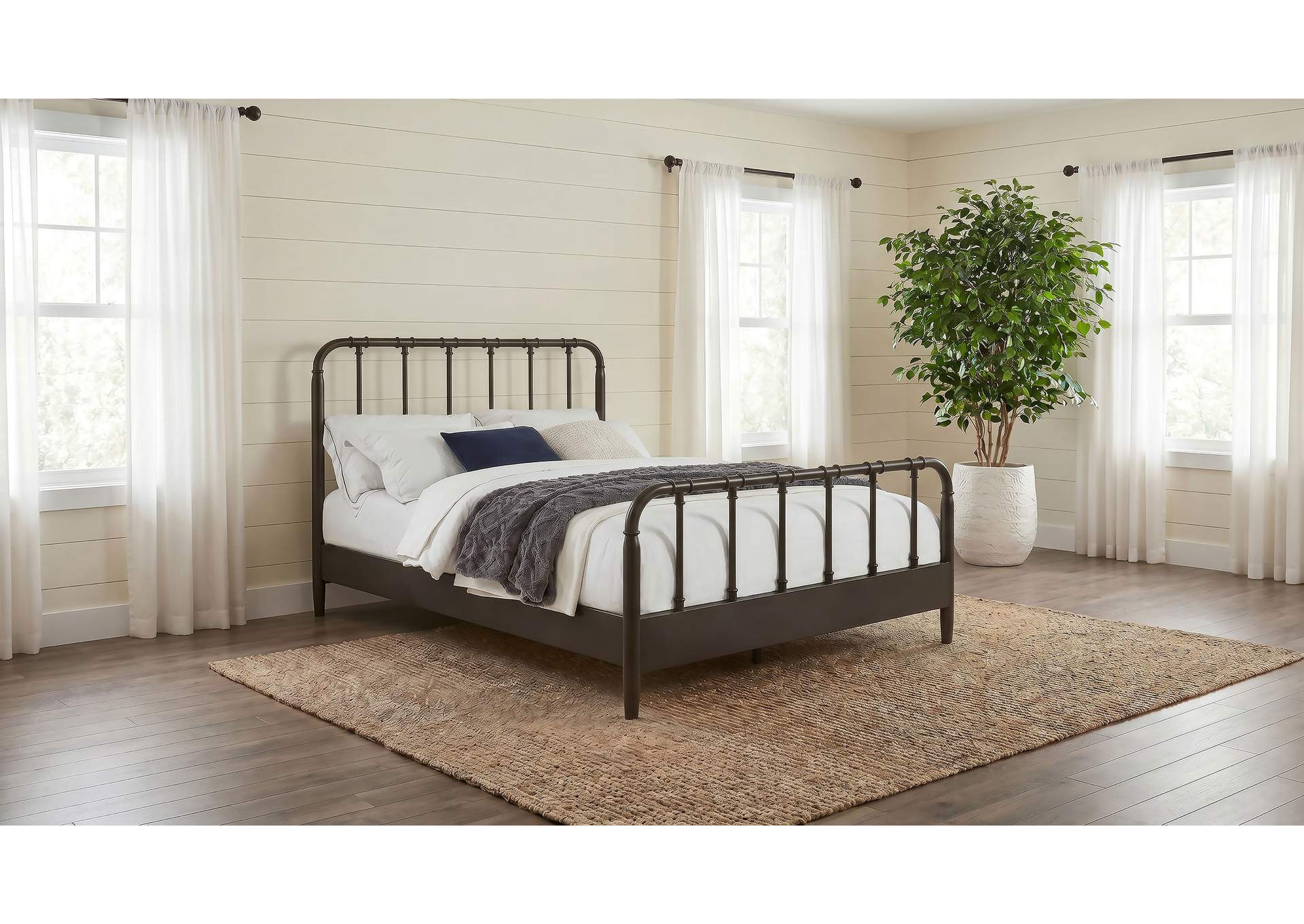 Rocco All Wood Water Pipe Open Frame Full Bed Dark Bronze image 3