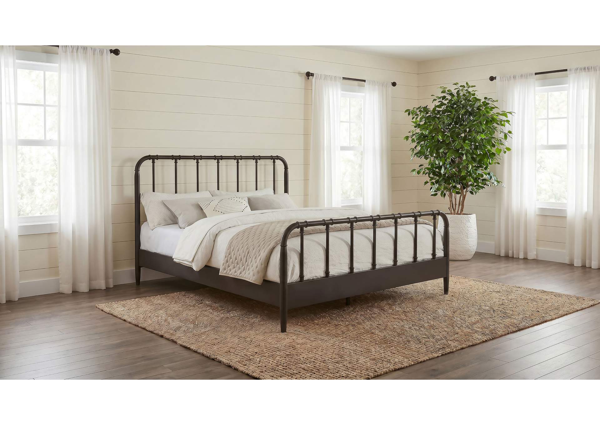 Rocco All Wood Water Pipe Open Frame Queen Bed Dark Bronze image 3