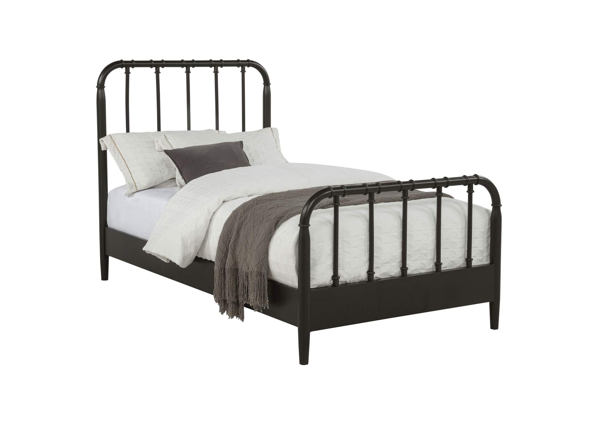 Rocco All Wood Water Pipe Open Frame Twin Bed Dark Bronze image 4