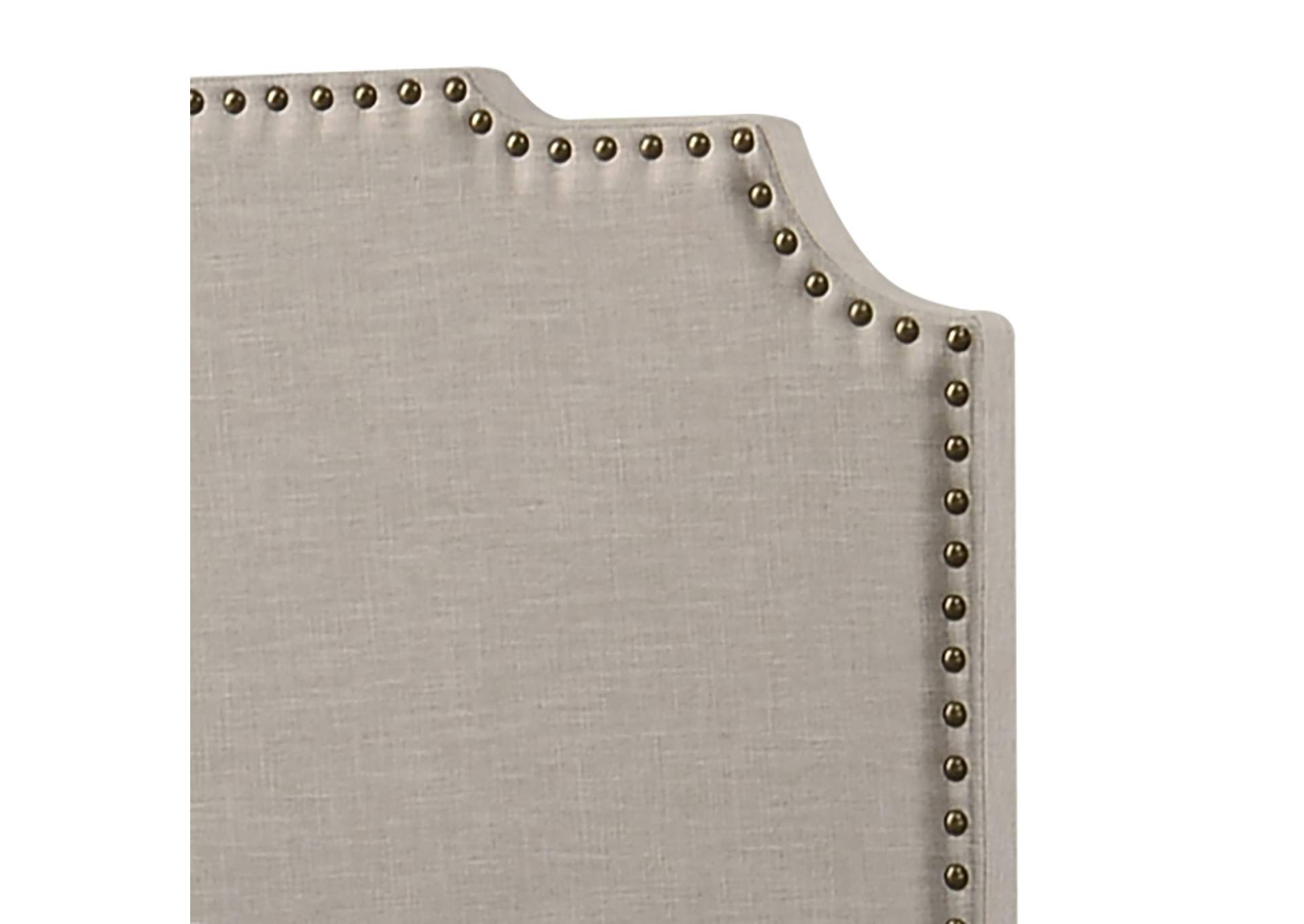 Tamarac Upholstered Nailhead Eastern King Bed Beige