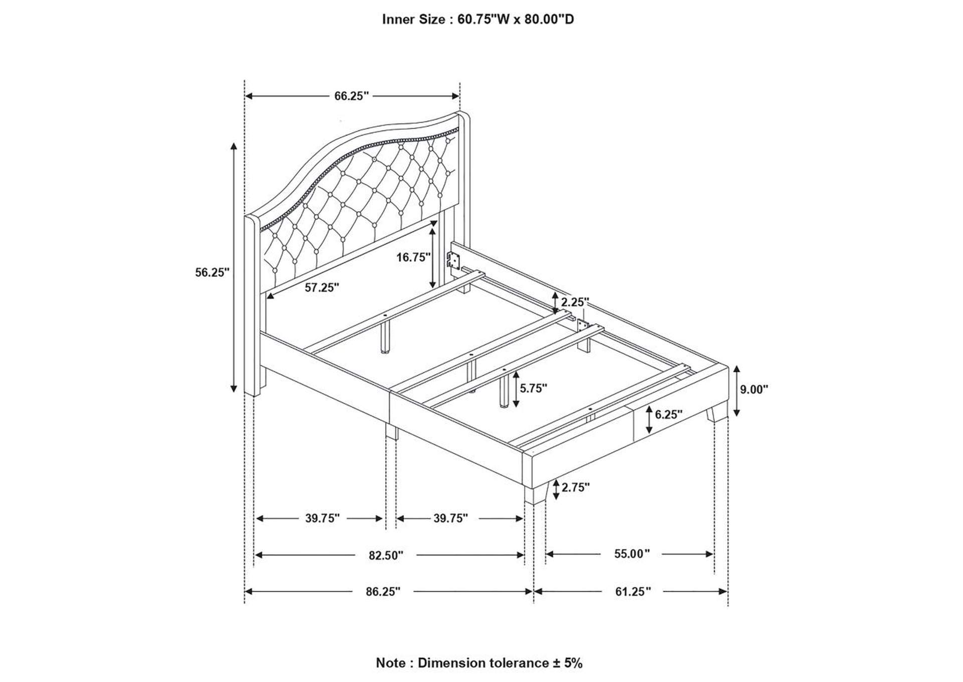 Sonoma Camel Back Queen Bed Blue