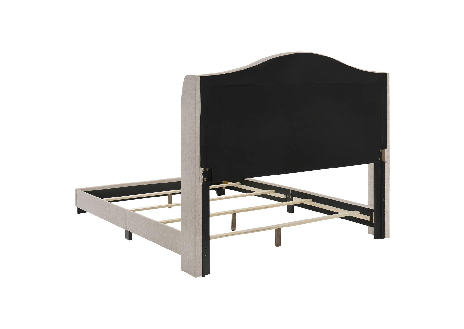 Sonoma Upholstered Queen Wingback Bed Beige