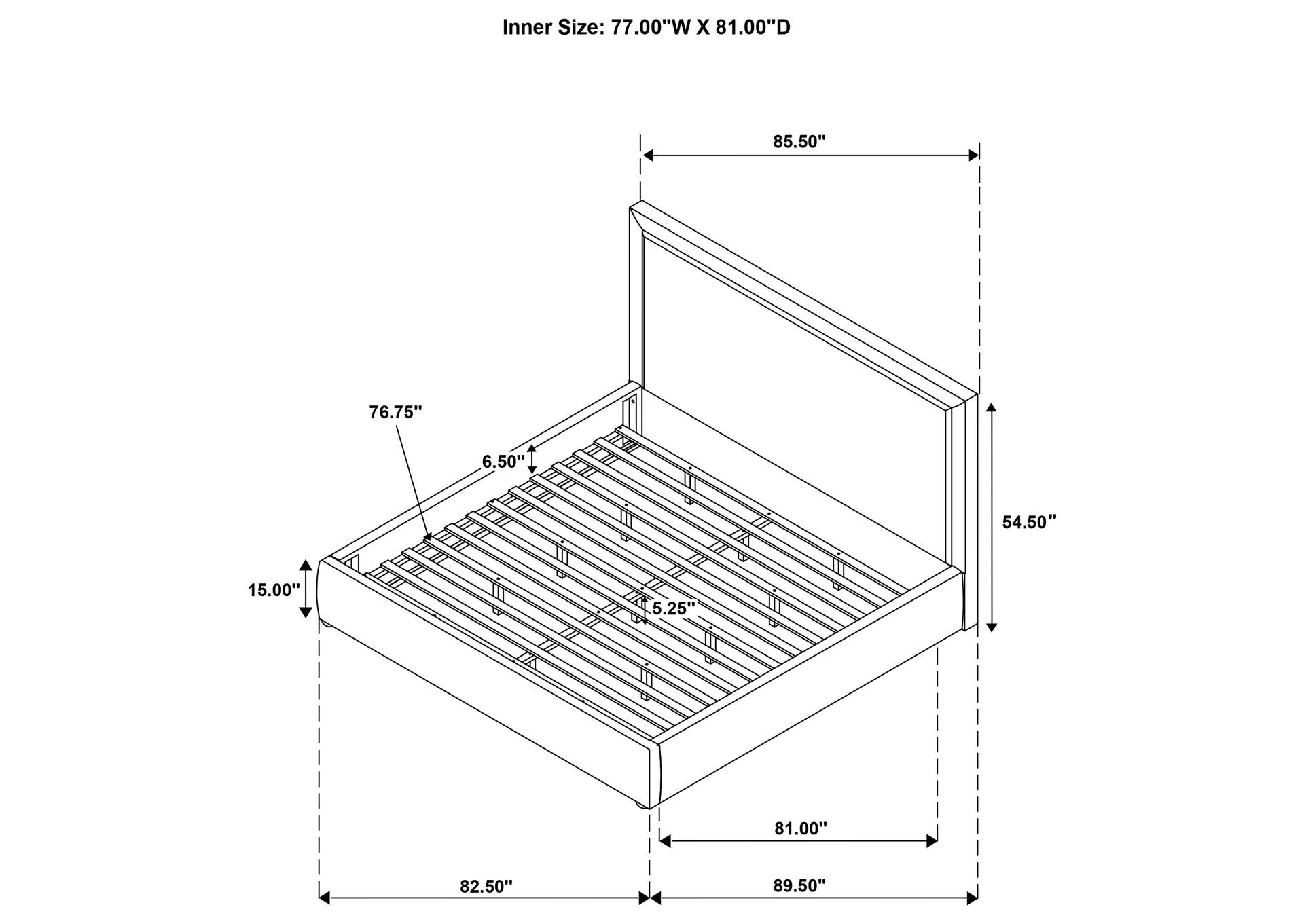 Lawson 55-inch Upholstered Eastern King Platform Bed Saddle image 10